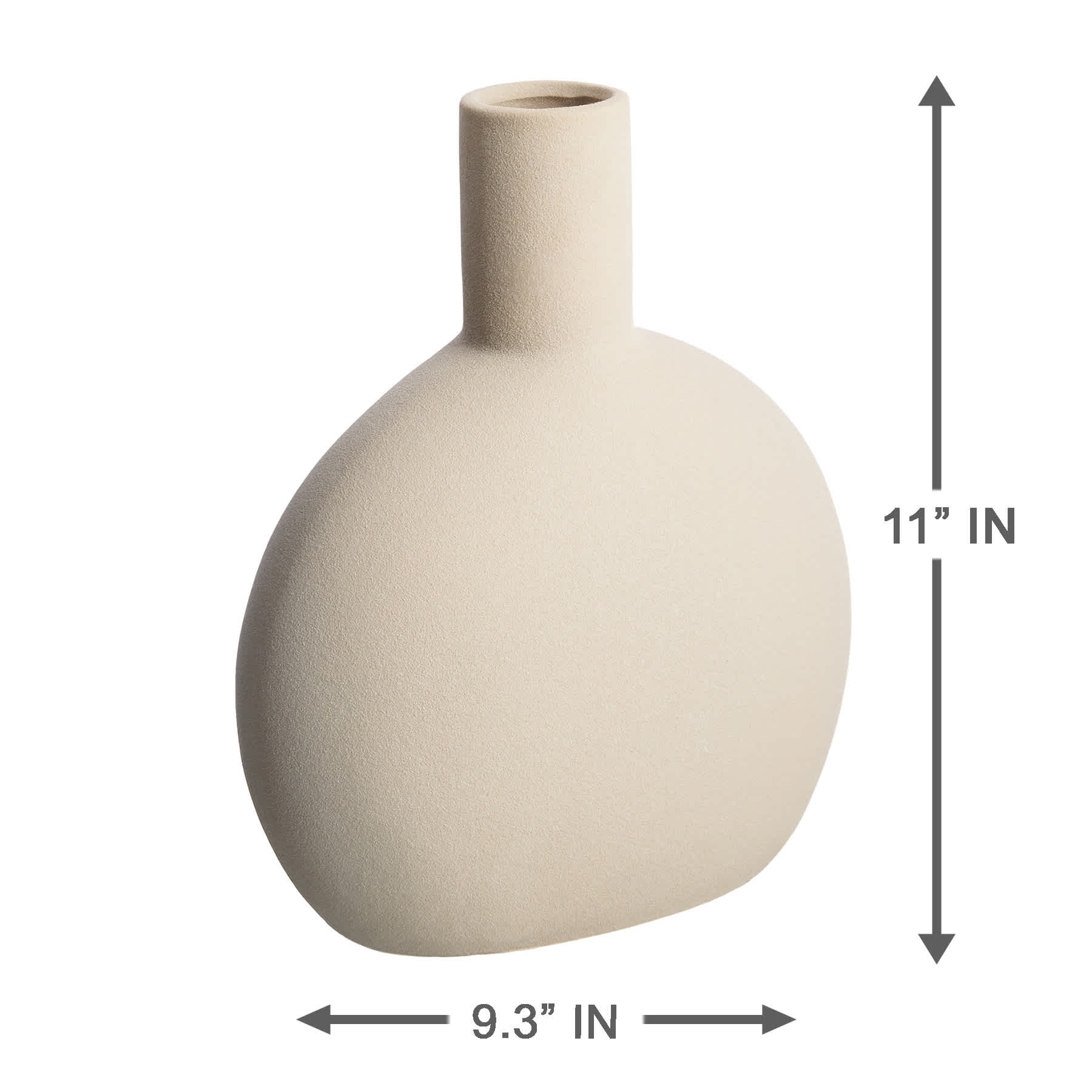 White Thin Ceramic Vase, 11"