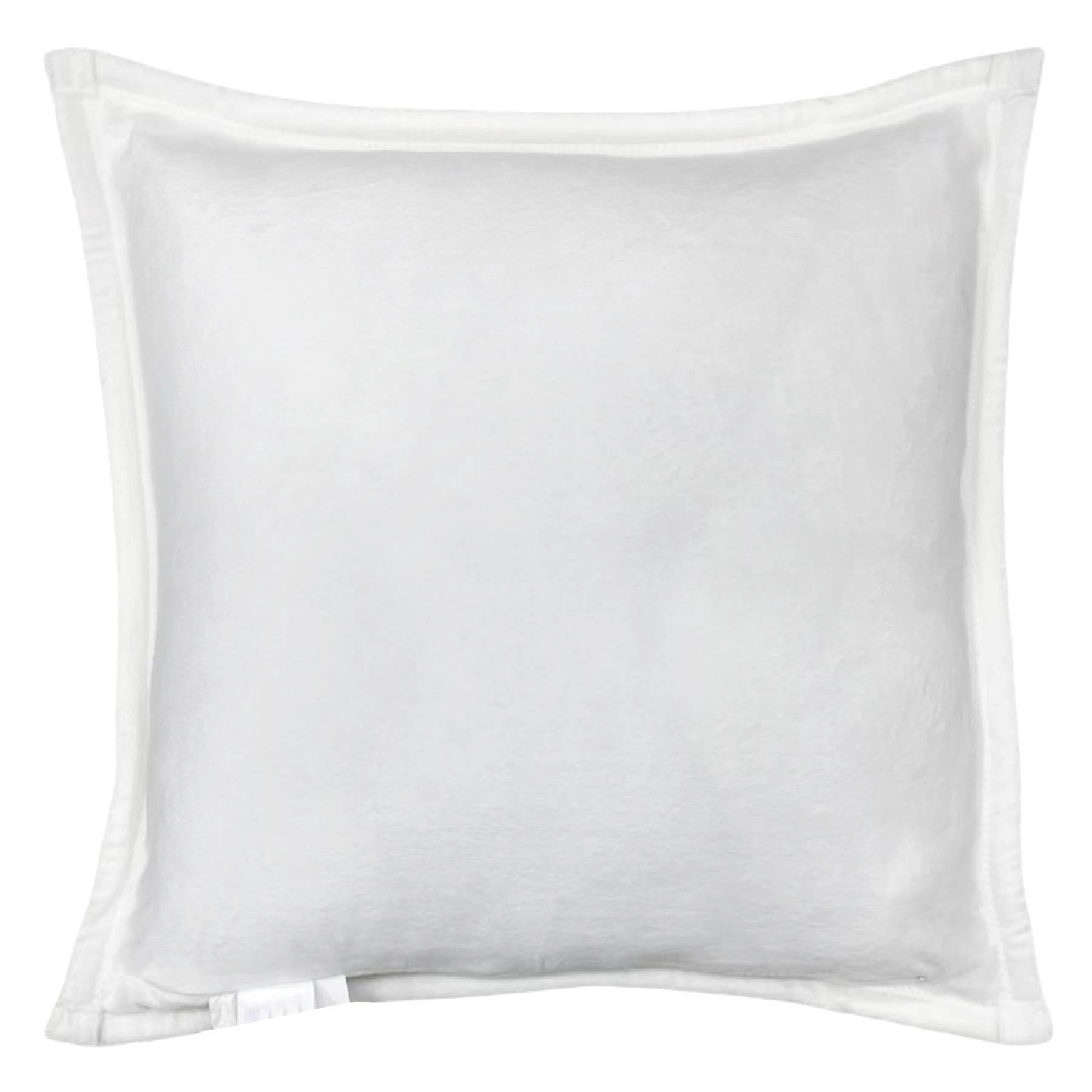 White Micro Plush Throw Pillow, 18"