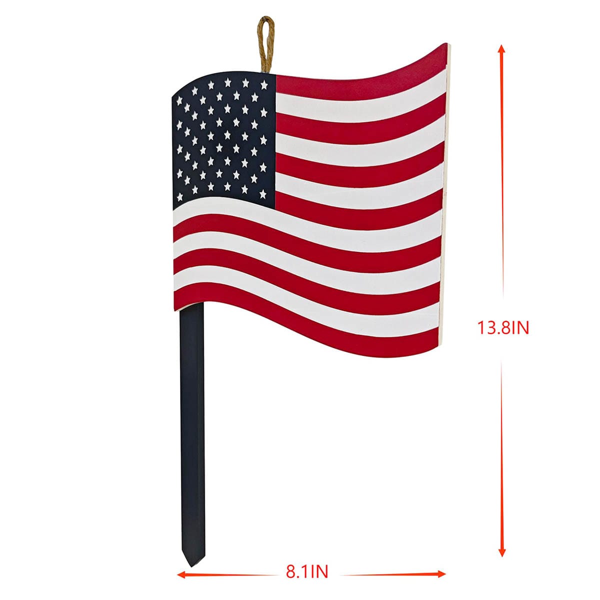 Patriotic Flag Yard Stake, 13.8"
