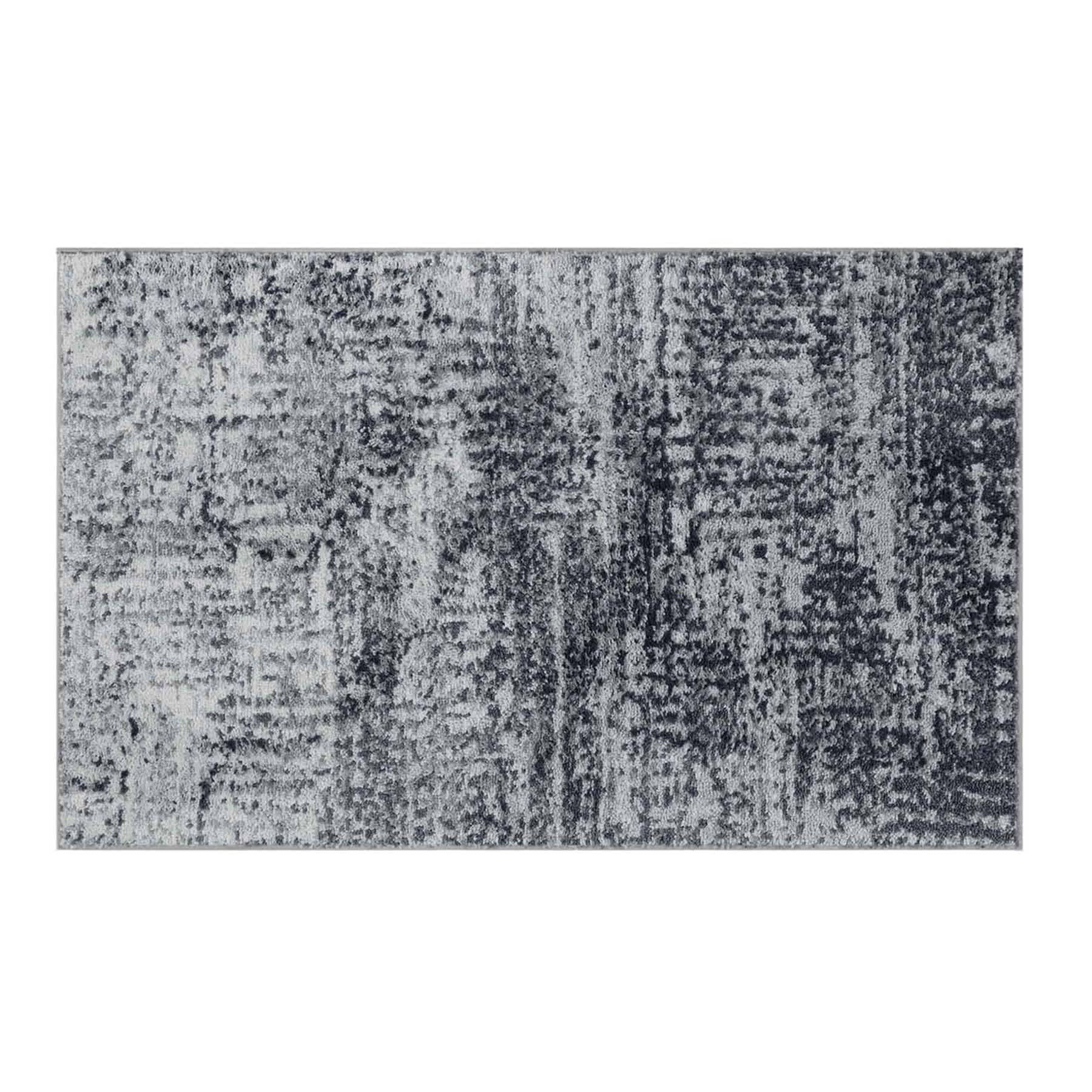 Grey Abstract Washable Microfiber Tufted Accent Rug, 20x32