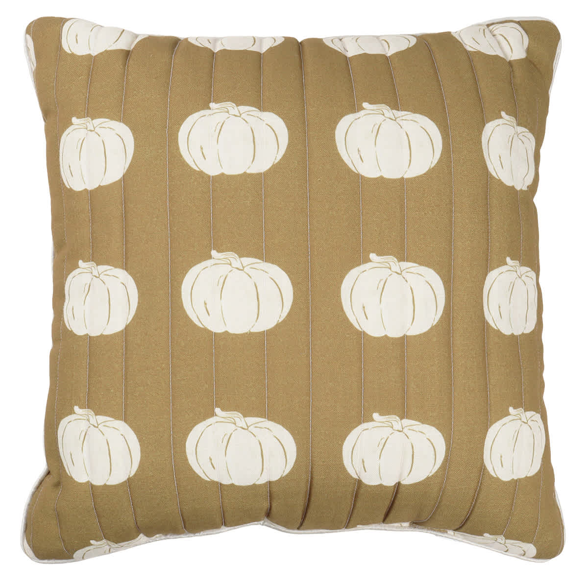 Pumpkin Printed Quilted Throw Pillow, 18"