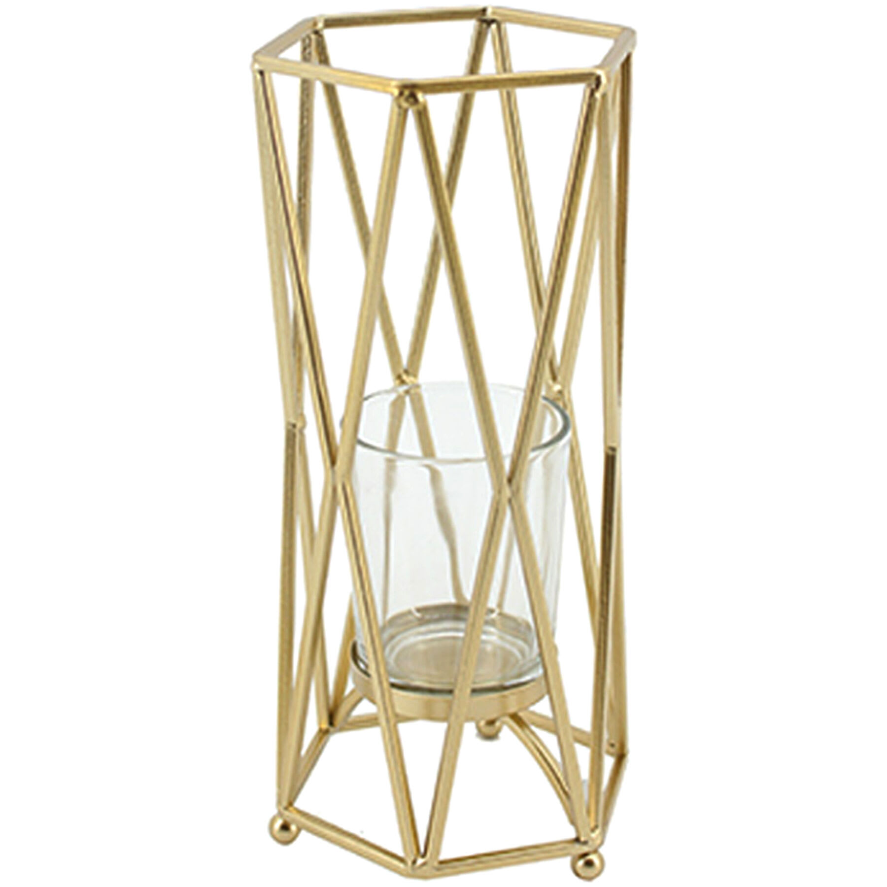 Gold Metal Triangle Votive Candle Holder