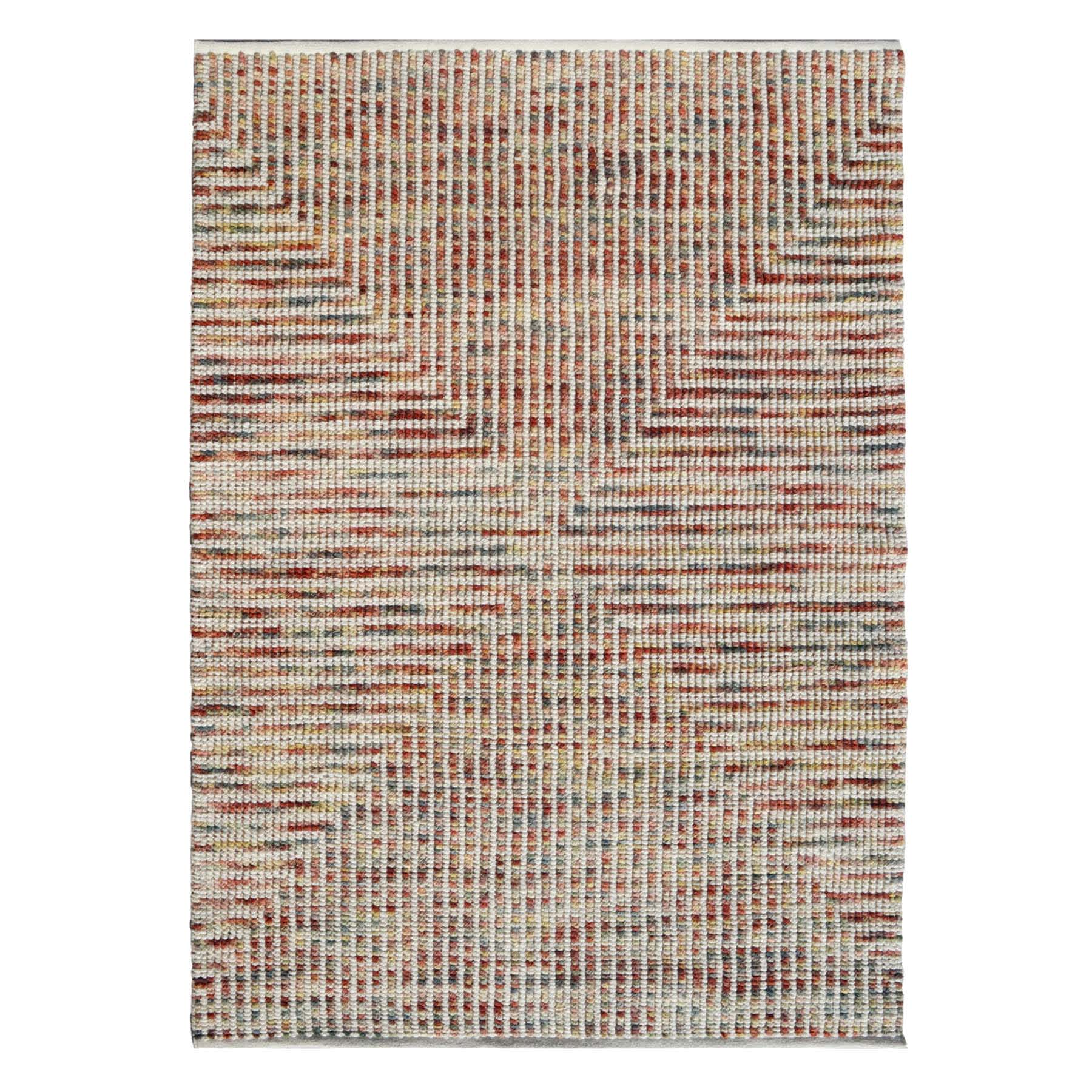 (A538) Multi-Colored Wool Area Rug, 5x7