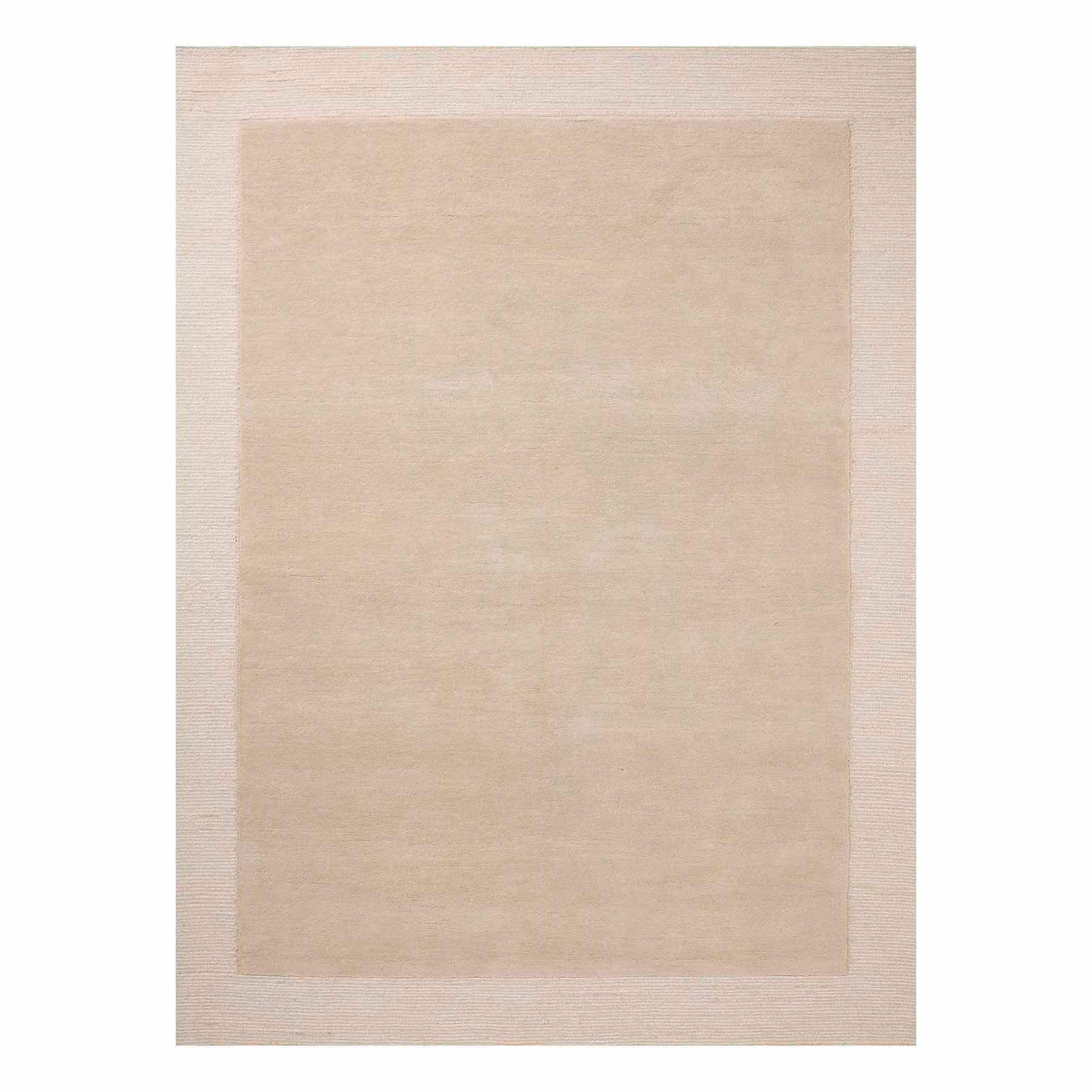 (A530) Linwood Beige Tufted Area Rug with Border, 5x7