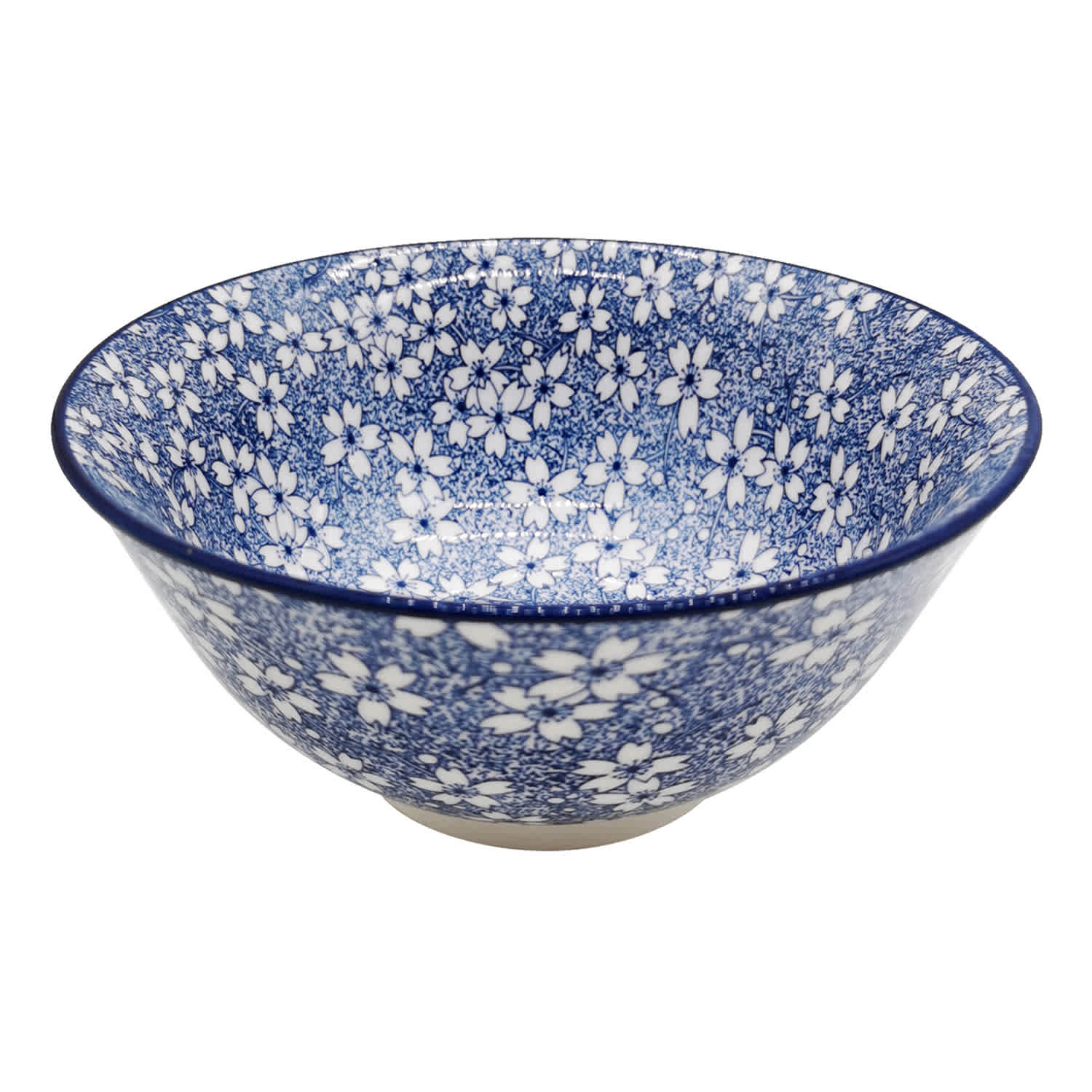 Blue & White Ditsy Floral Print Ceramic Bowl
