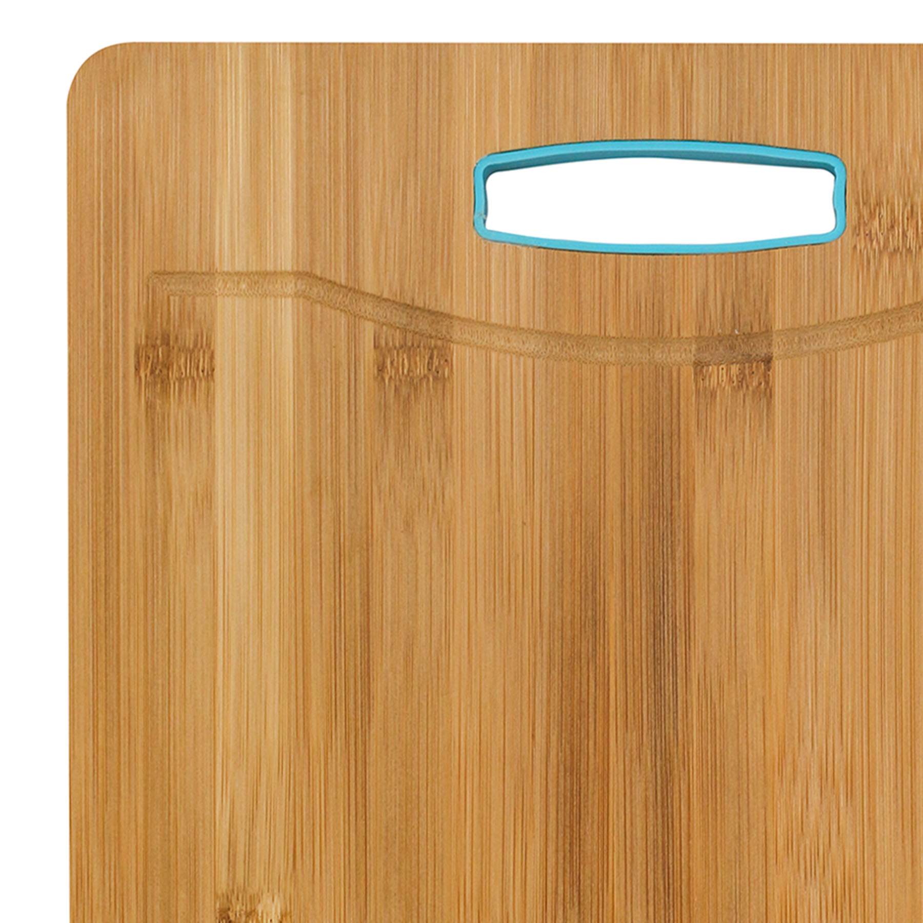 Bamboo Cutting Board with Silicone Handle, 15.5x11