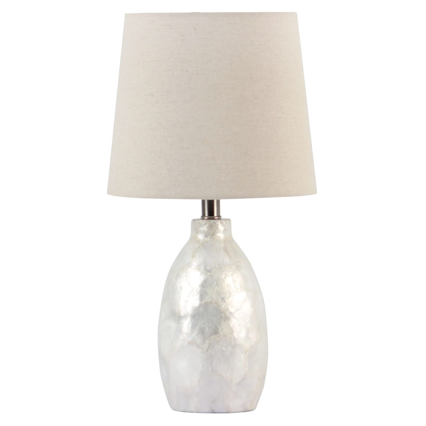 Tracey Boyd White Pearl Small Table Lamp with Shade, 21"