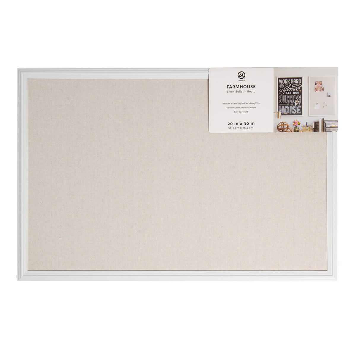 White Wood Frame Linen Board, 20x30