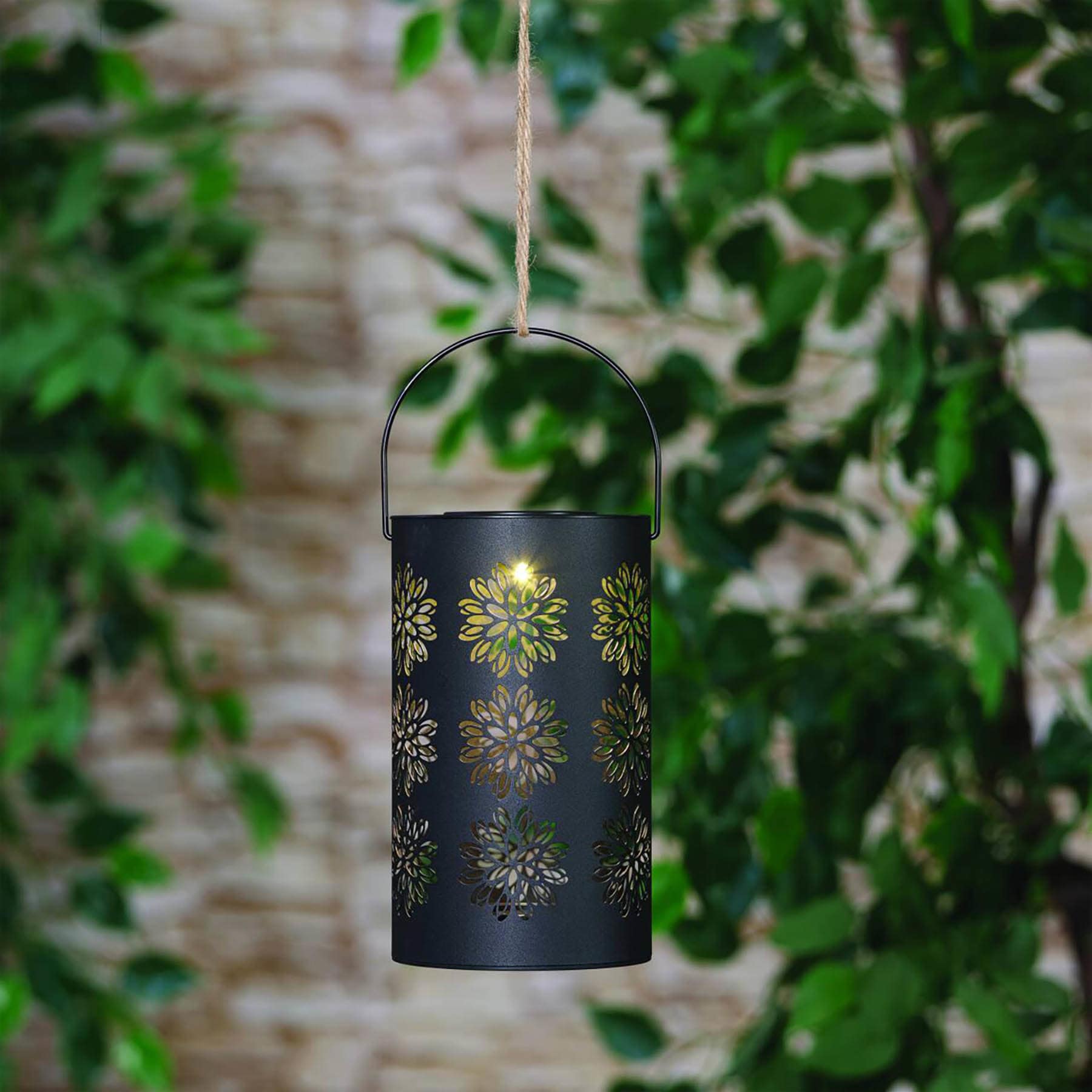 Solar Laser Cut Flowers Lantern Pathway Light