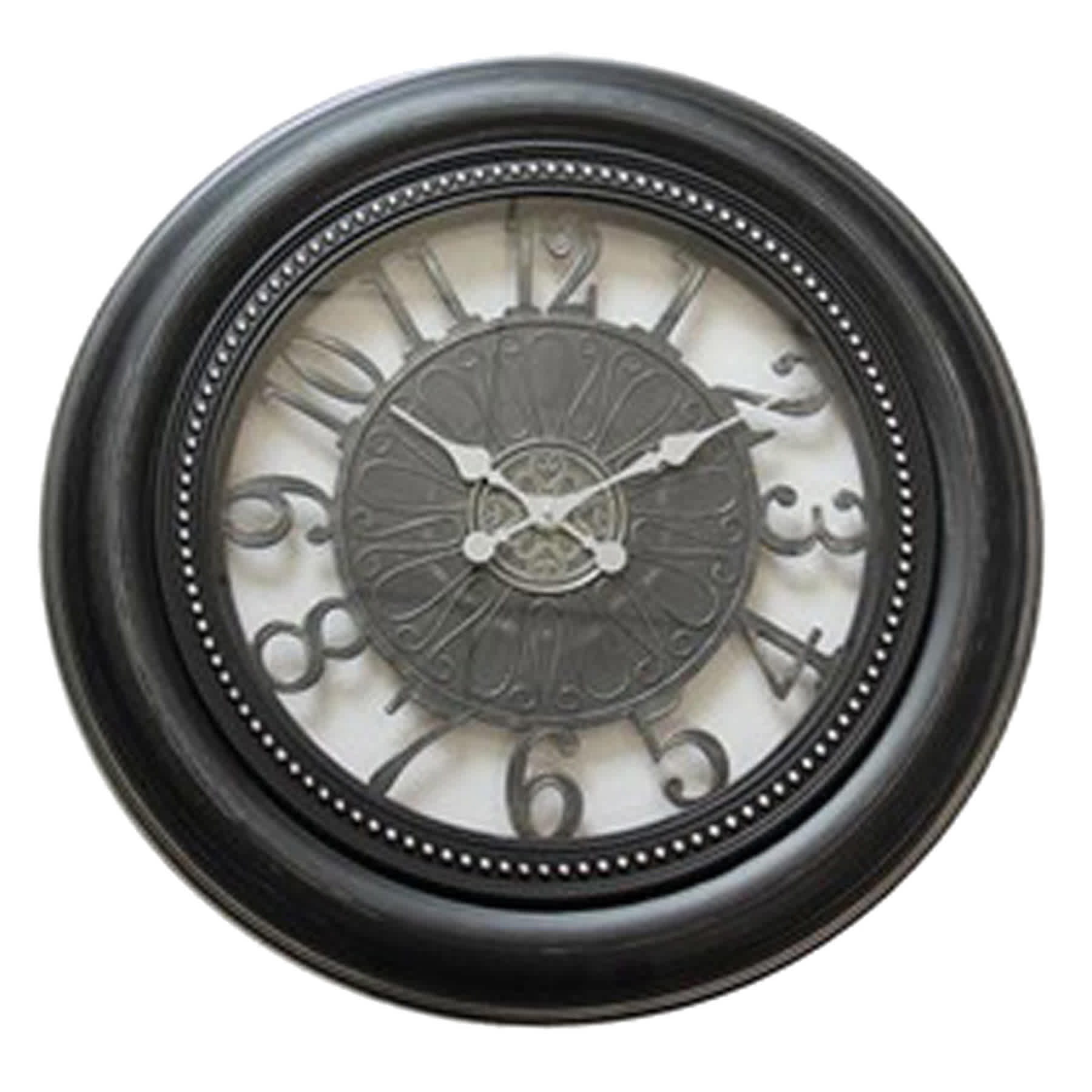Black Gallery Cutout Round Wall Clock, 30"