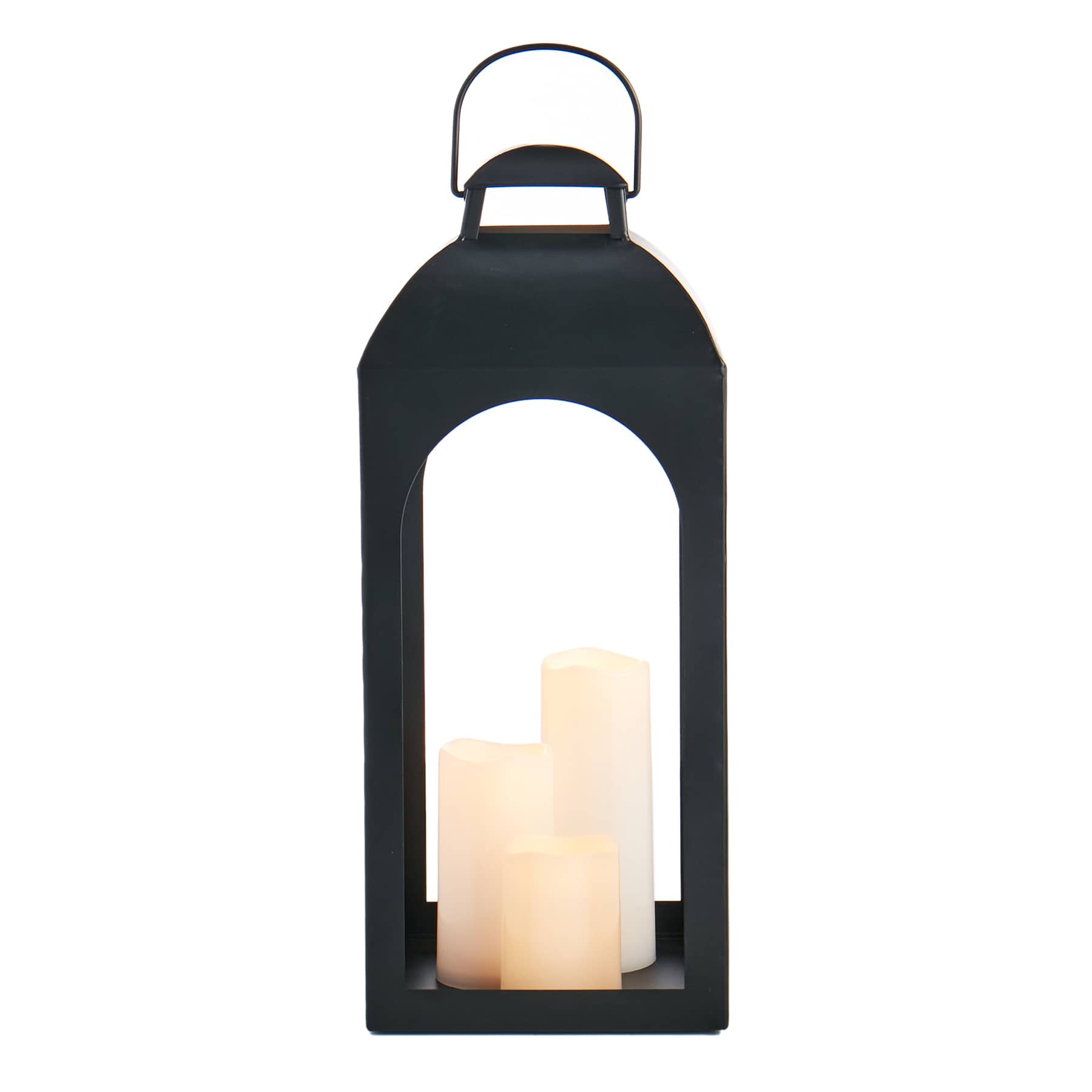 Providence Black Metal Arch Lantern, 21"