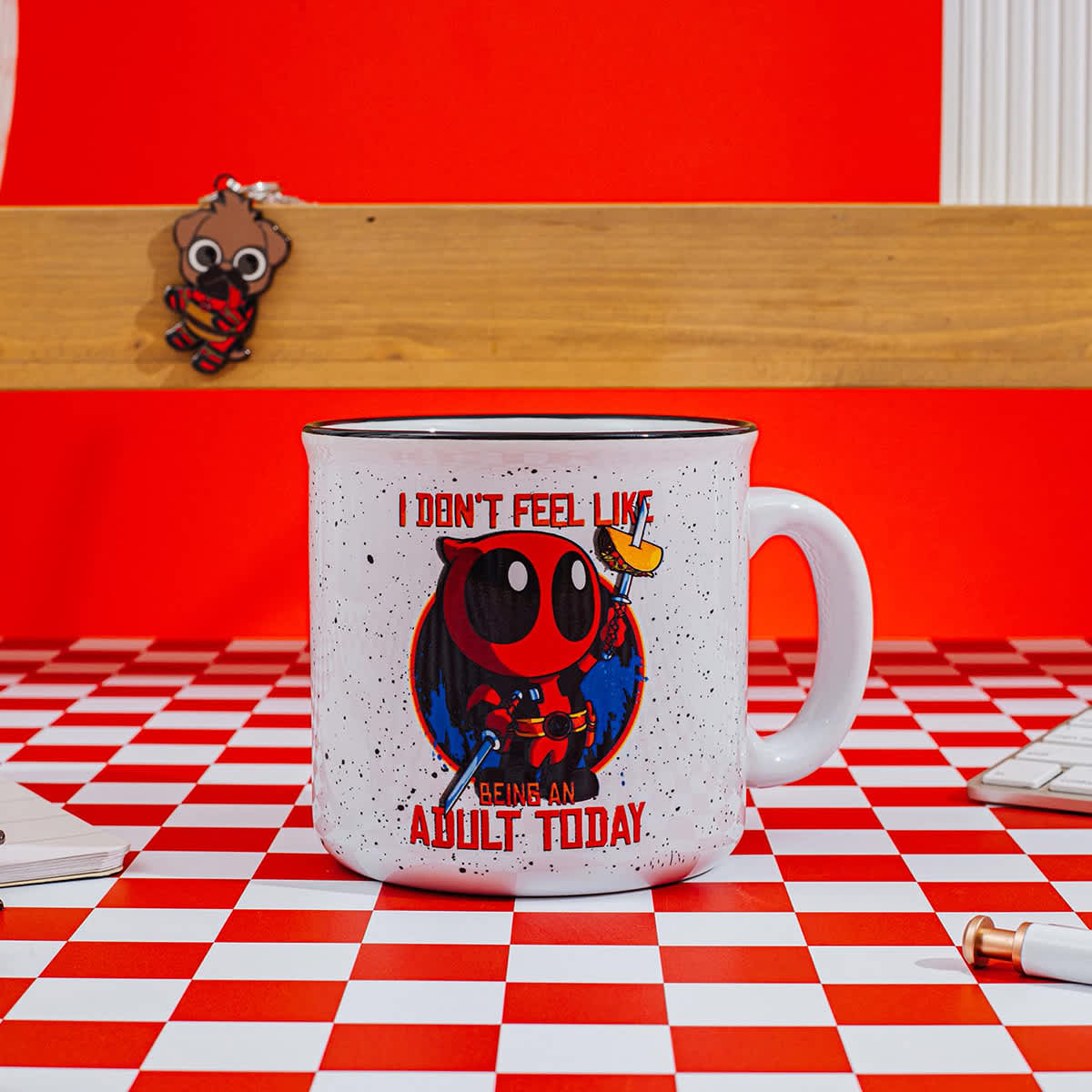 Deadpool Don't Feel Like An Adult Ceramic Camper Mug, 20oz