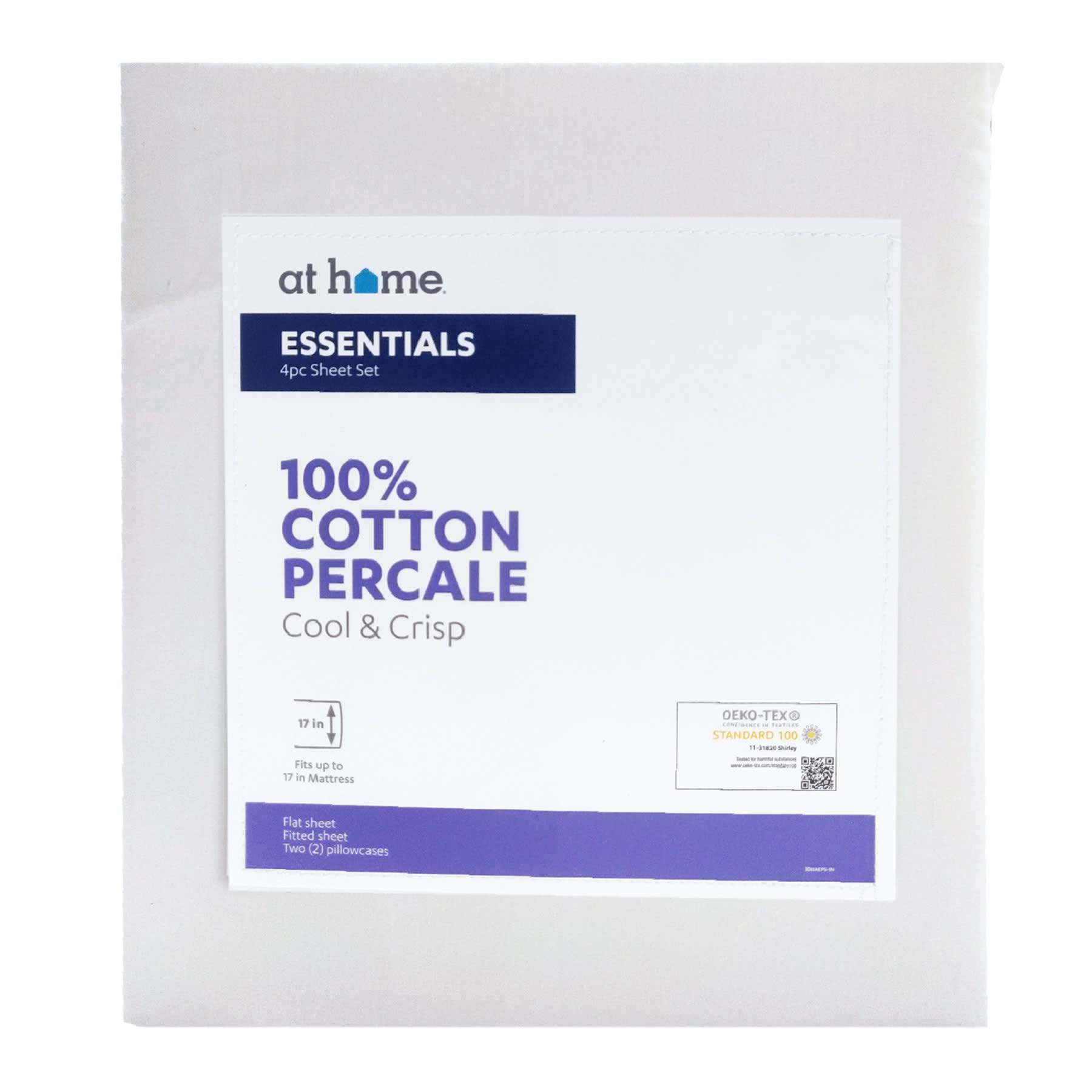4-Piece White 200 Thread Count Cotton Essentials Sheet Set, King