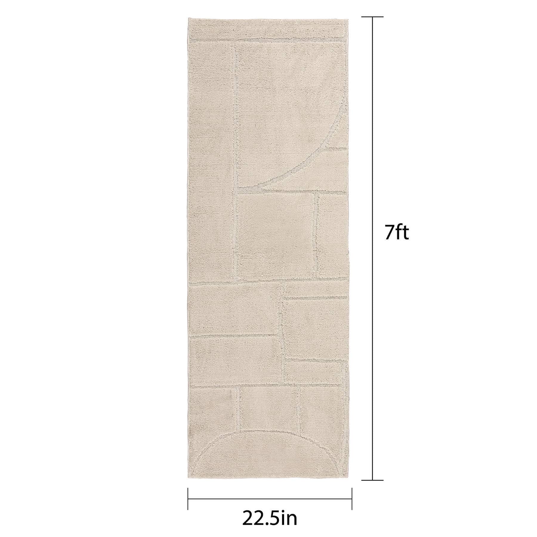 (D607) Crosby St. Athena Cosmo Cream High-Low Runner, 2x7