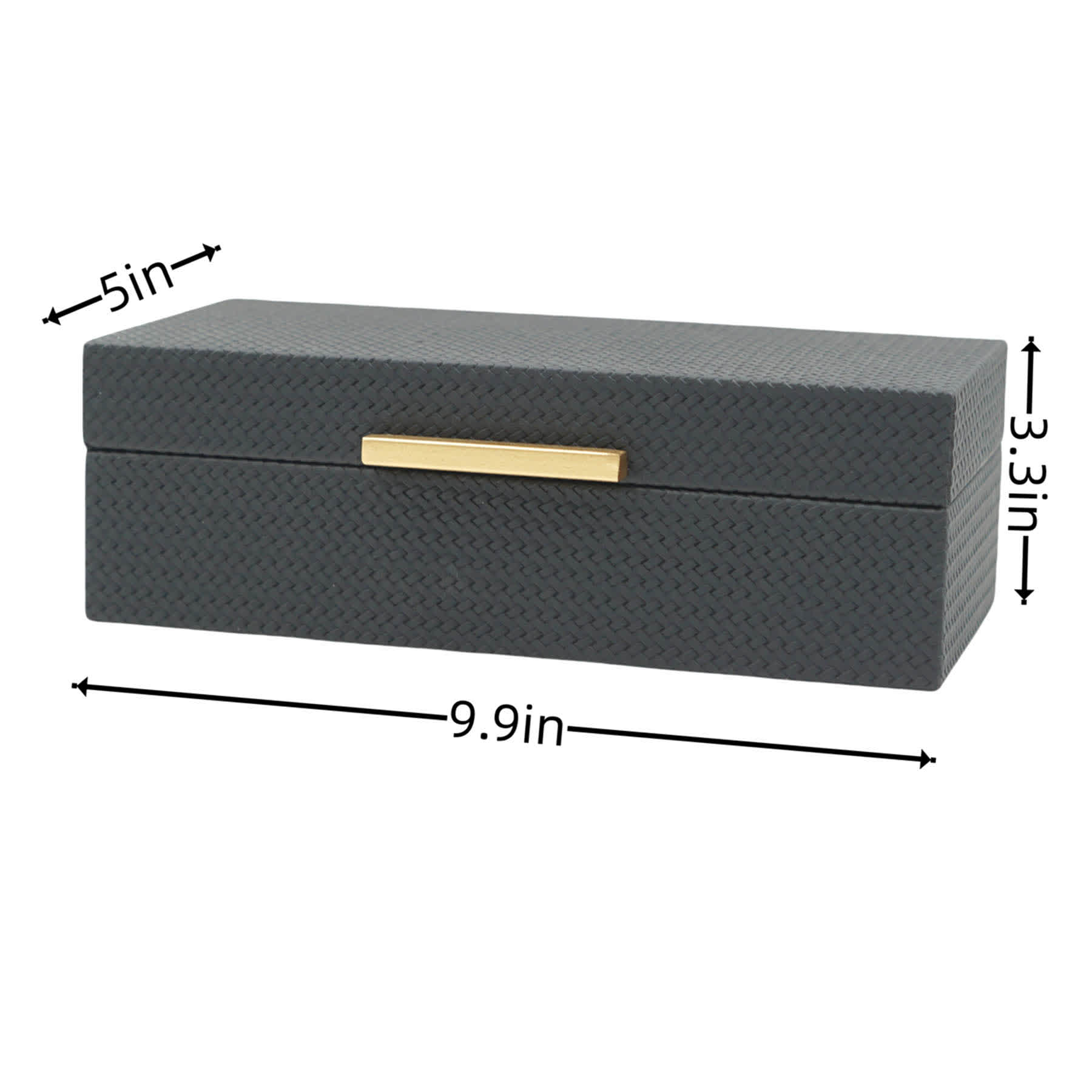 Black Faux Leather Box, 10x6
