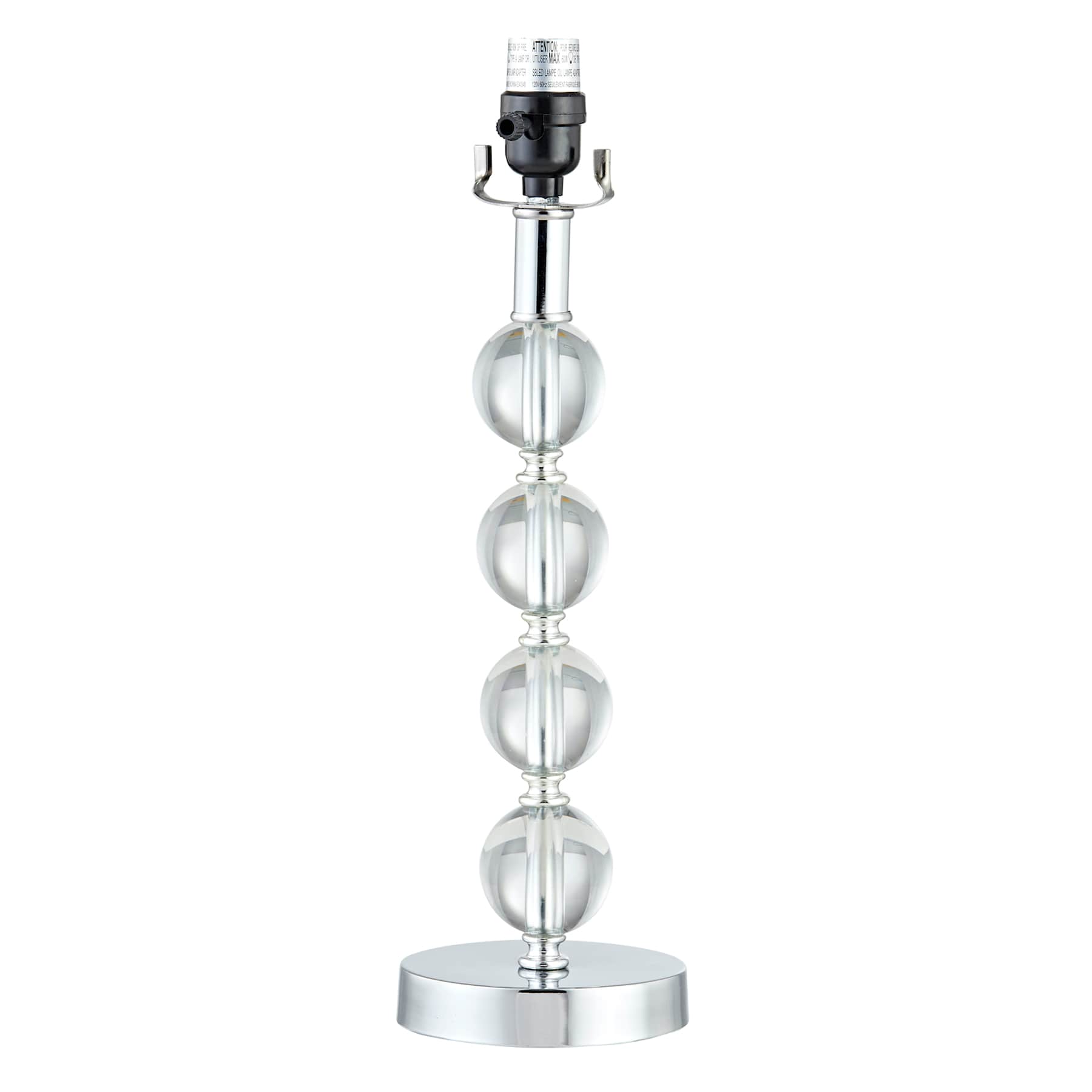 Laila Ali Silver Metal Medium Table Lamp Base with Glass Globes, 17"