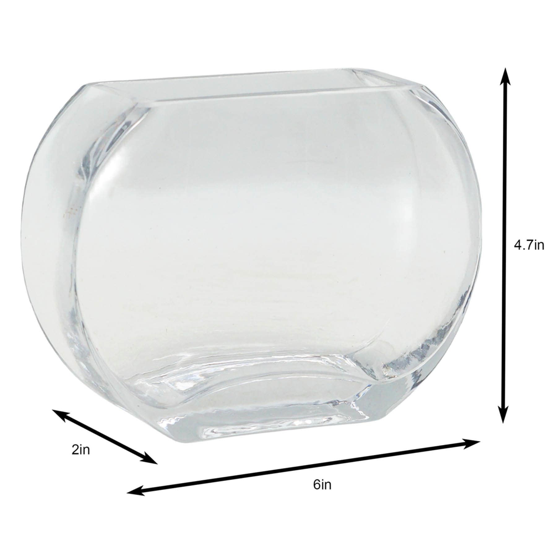 Flat Glass Vase, 5"