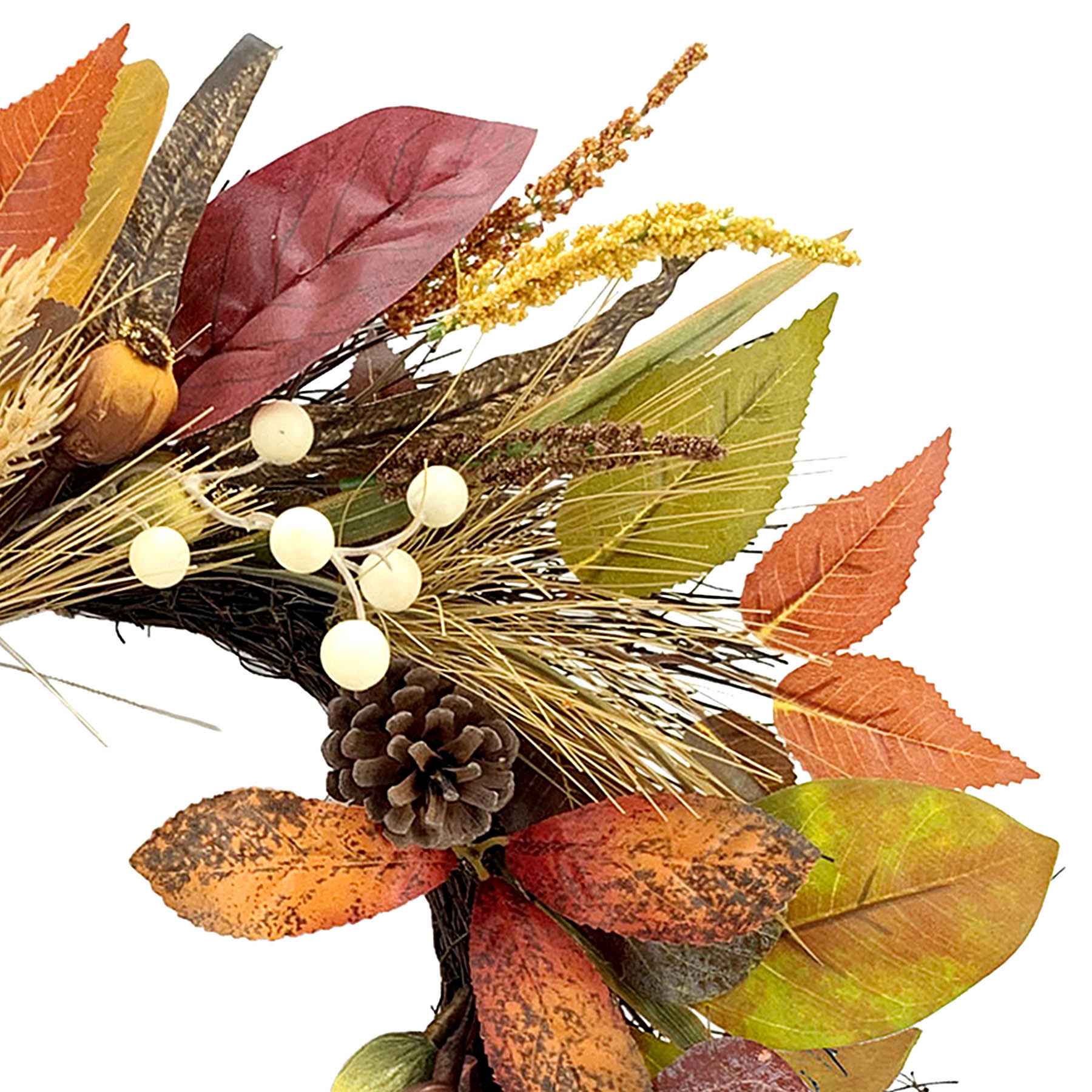 Brown Magnolia Leaf Wreath, 24"