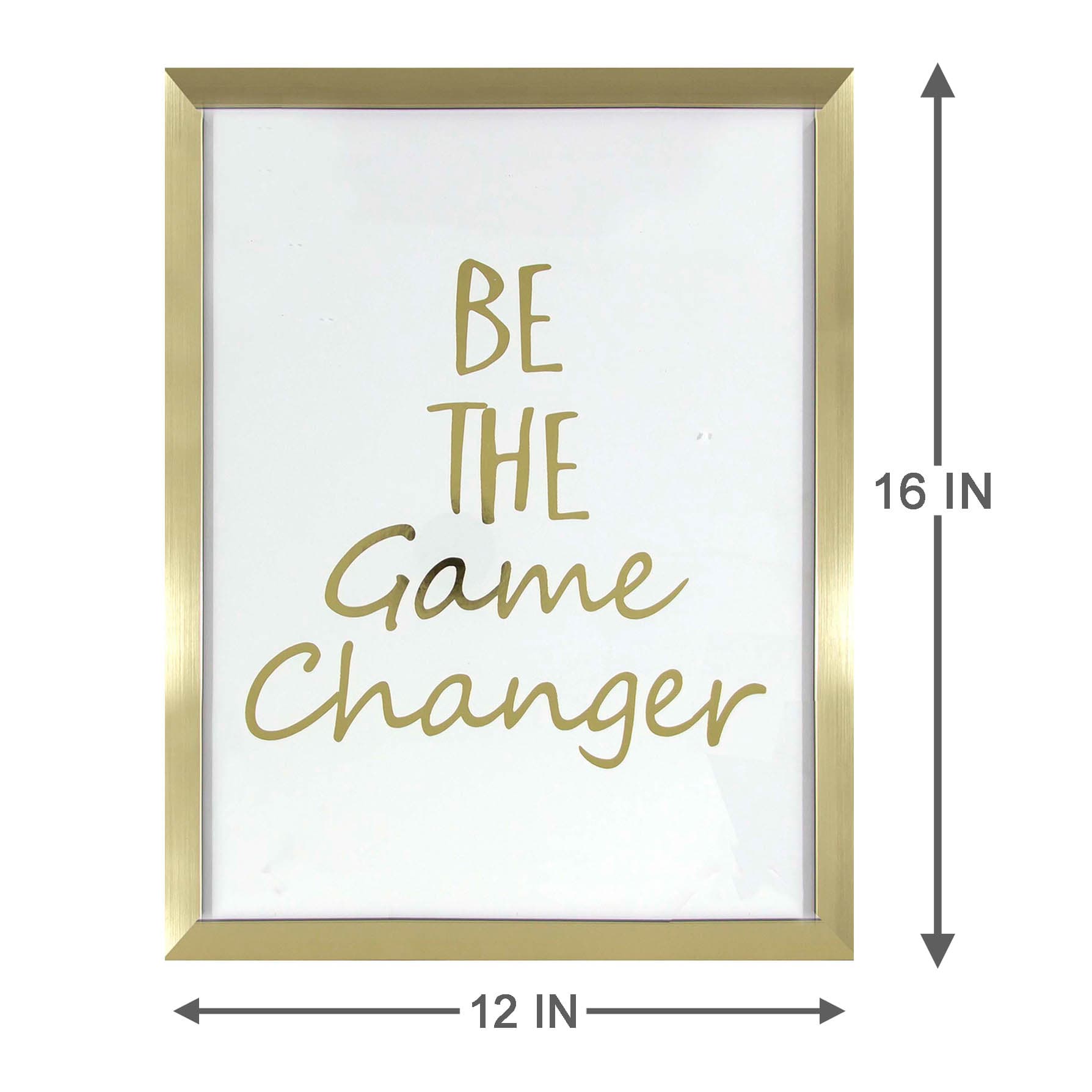 Glass Framed Be The Game Changer Wall Sign, 12x16
