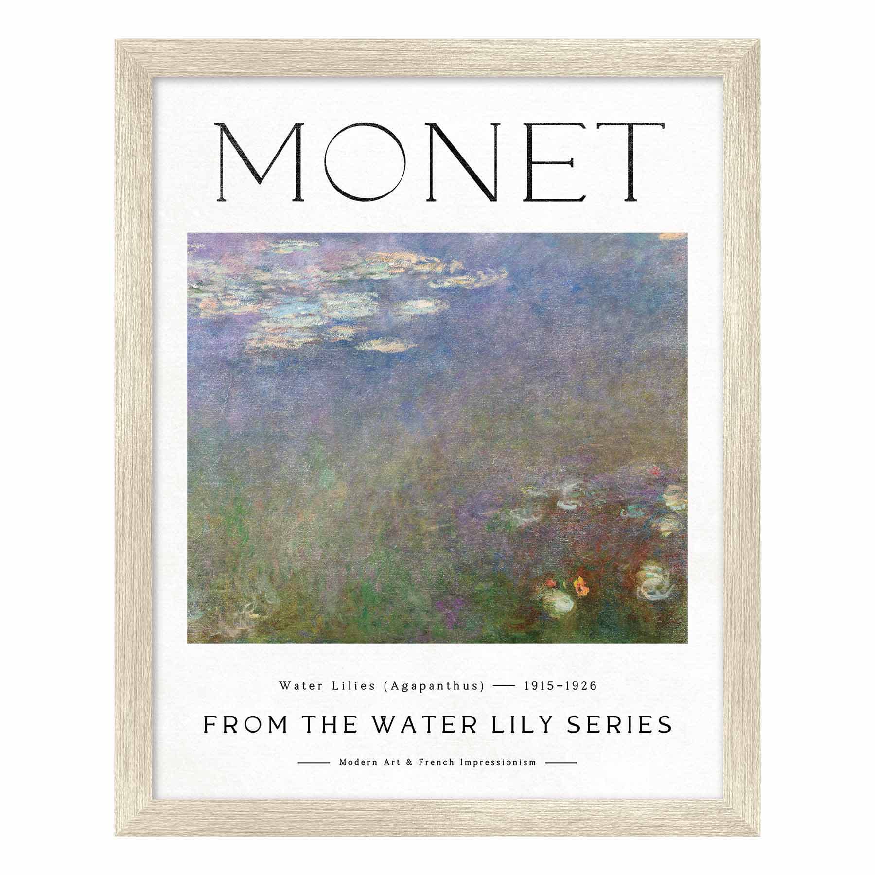 Framed Monet Water Lilies Wall Art, 8x10