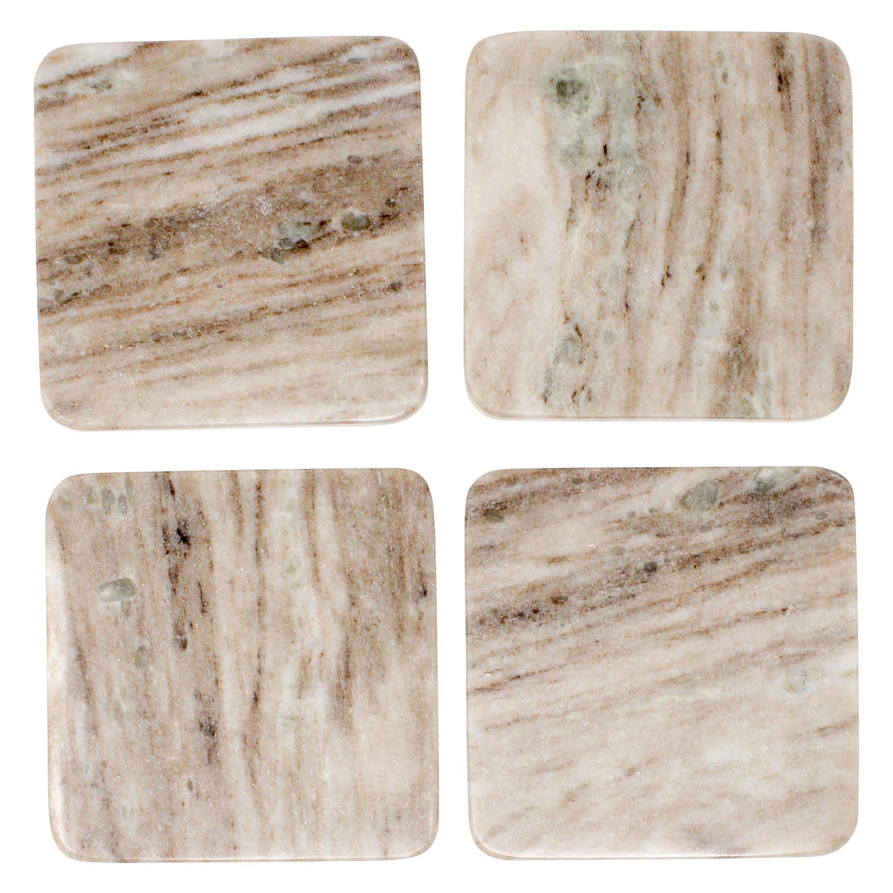 Set of 4 Brown Galaxy Round Edge Coasters
