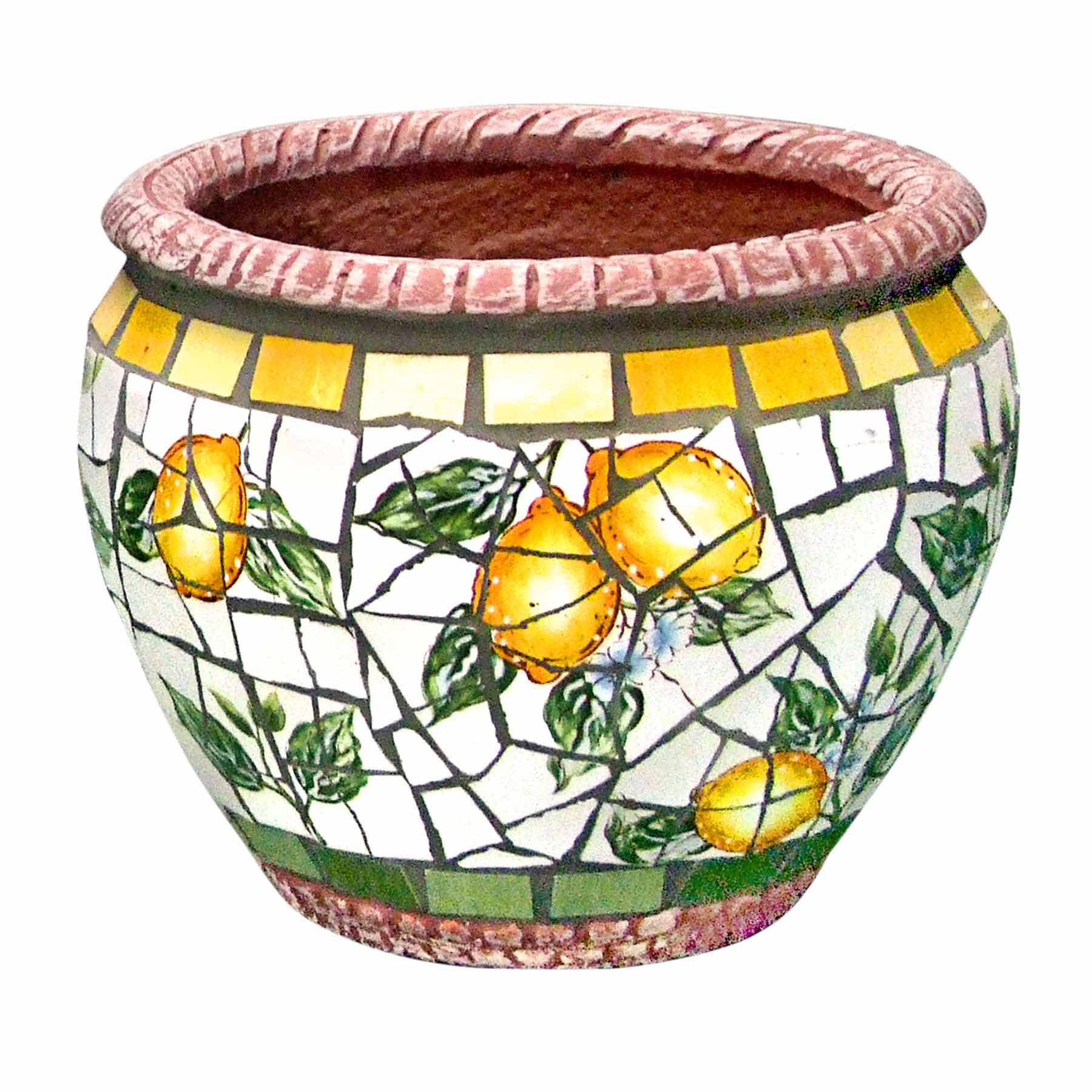Lemon Mosaic Outdoor Planter, Small