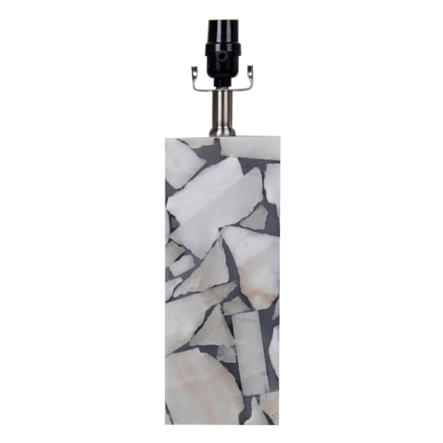Black & White Small Alabaster Small Lamp Base, 16"