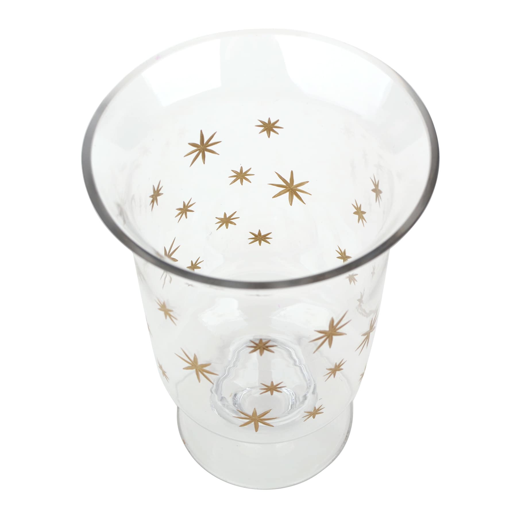 Willow Crossley Gold Etched Star Glass Vase, 8.7"