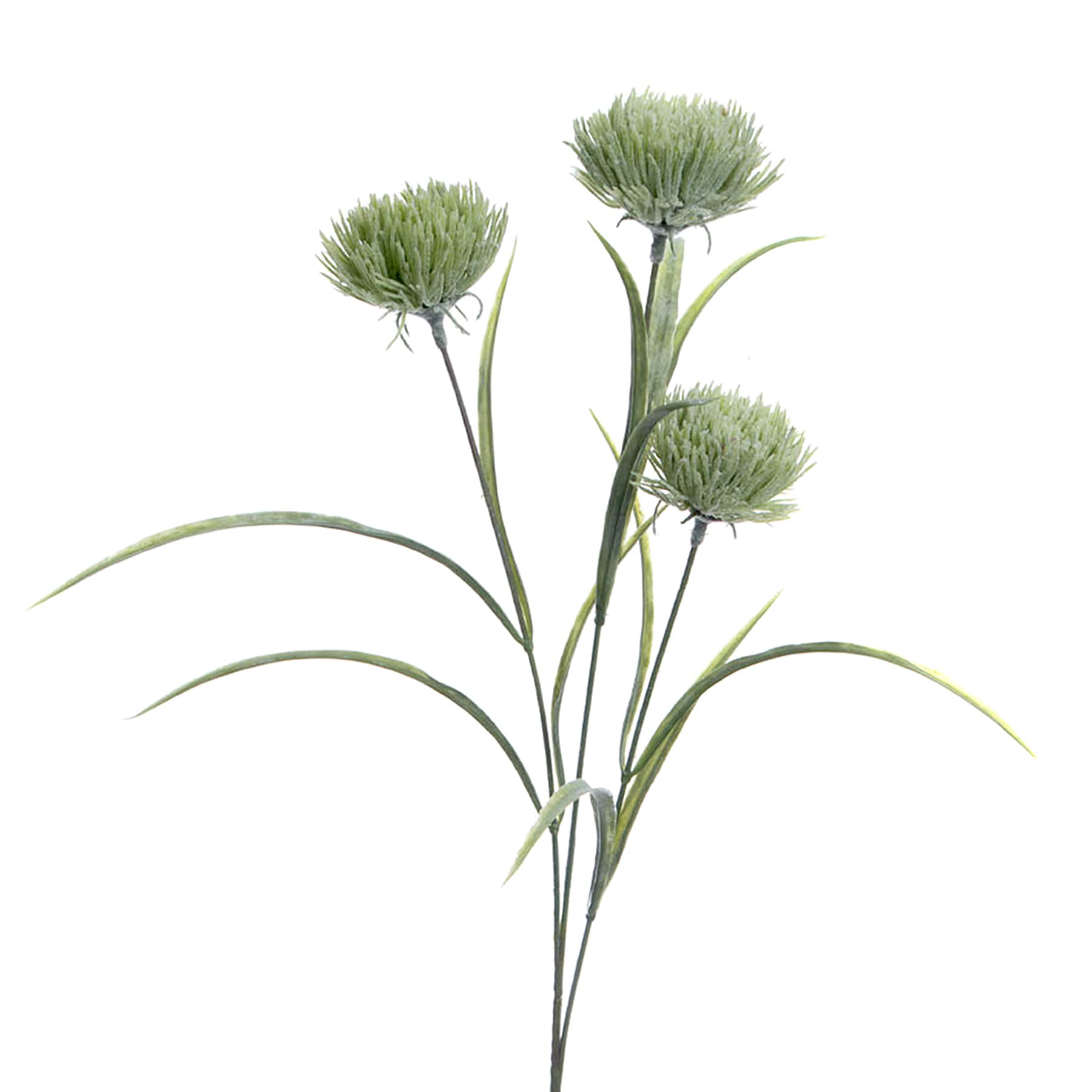3-Bulb Green Thistle Floral Spray, 28"