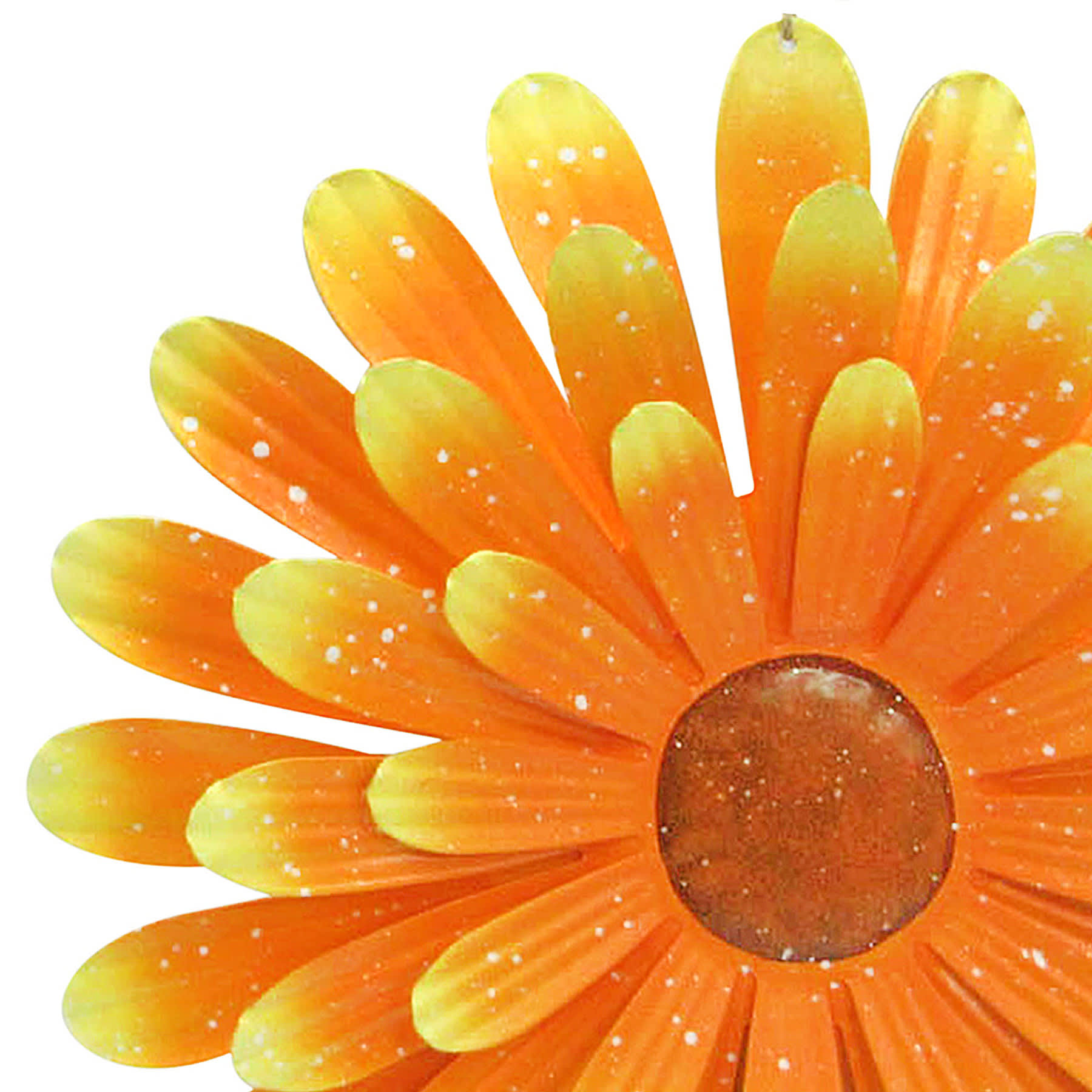 Yellow Metal Flower Outdoor Wall Decor, 13"