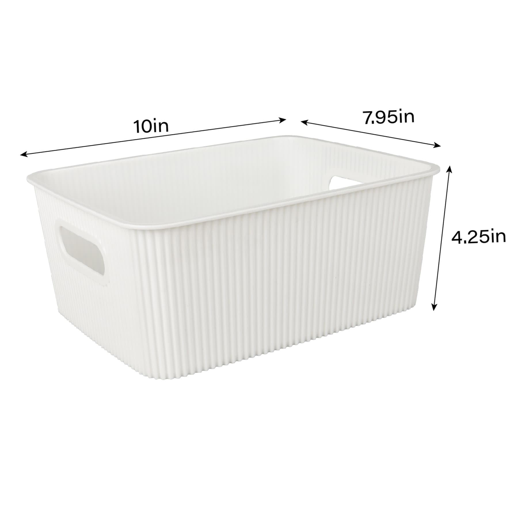 Doric White Storage Basket, Small