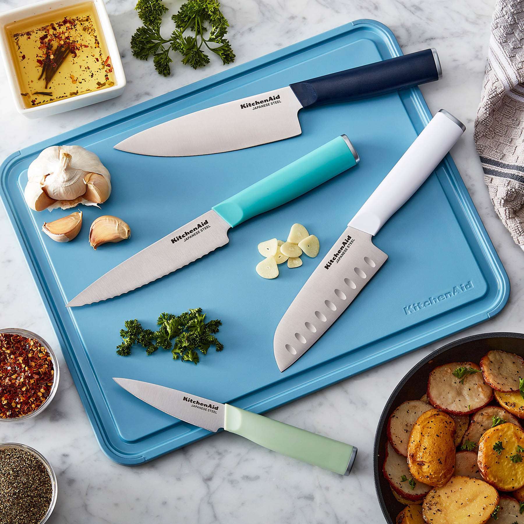 KitchenAid 4-Piece Classic Chef Knife Set, Assorted Colors