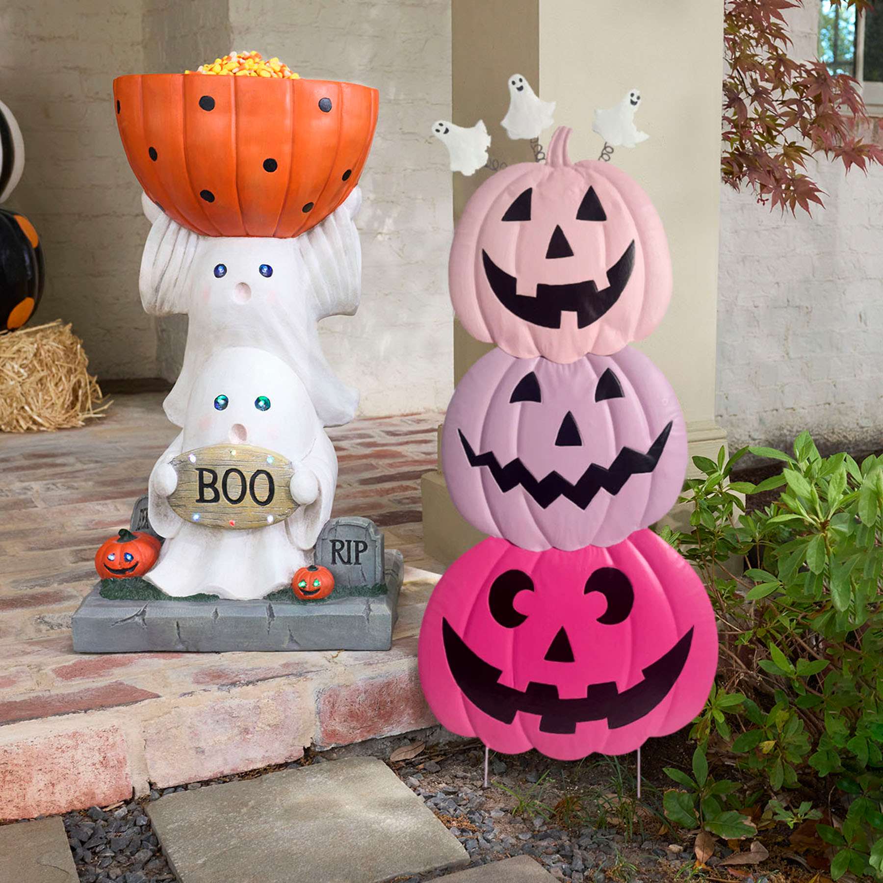 Happy Haunting Jack-o'-Lantern Stack Yardstake, 42"