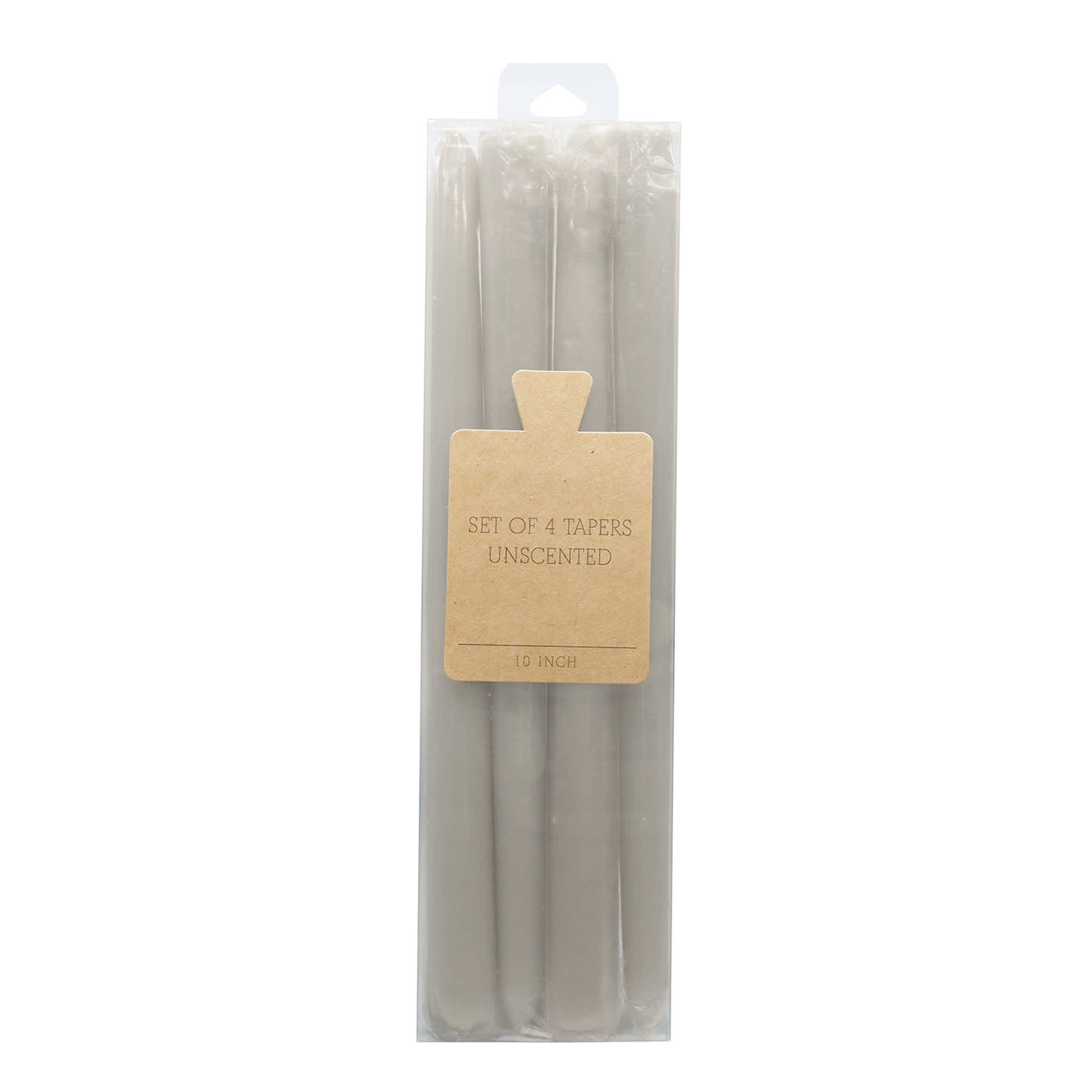 Honeybloom 4-Pack Grey Unscented Taper Candles, 10"