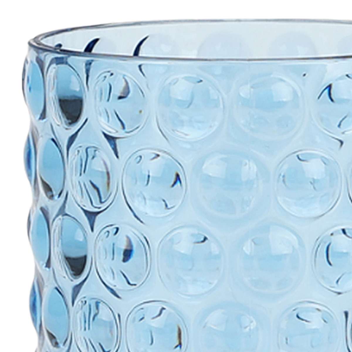 Embossed Blue Hobnail Glass, 14oz