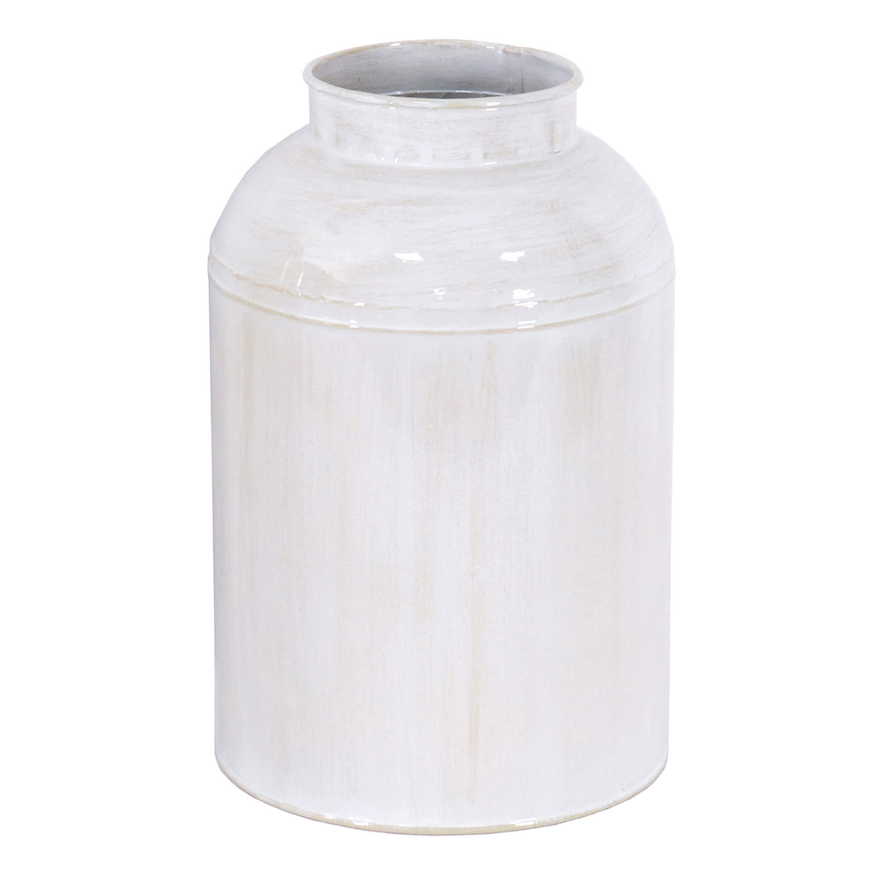 Honeybloom White Metal Vase, 11"