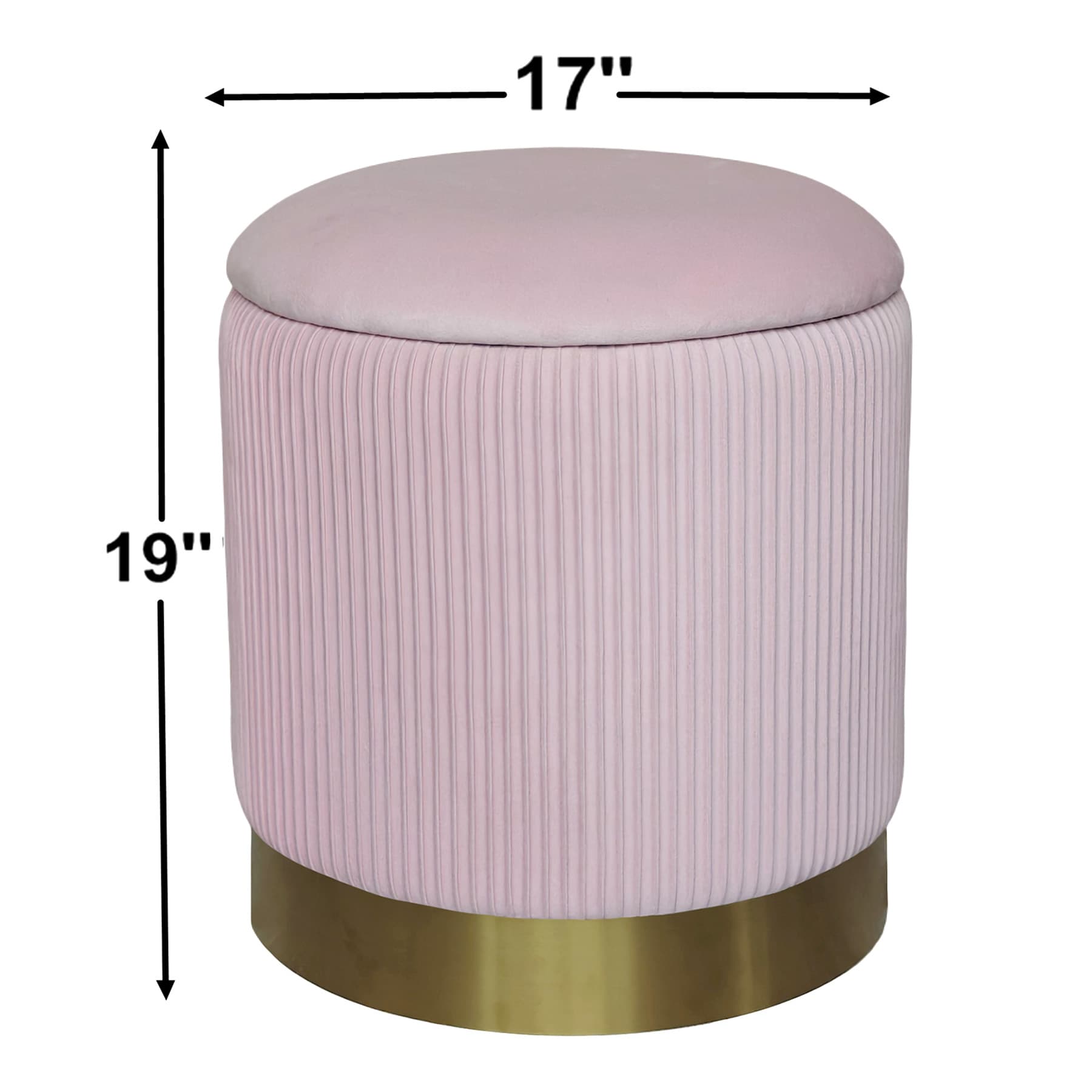 Michelle Storage Ottoman, Chalk Pink