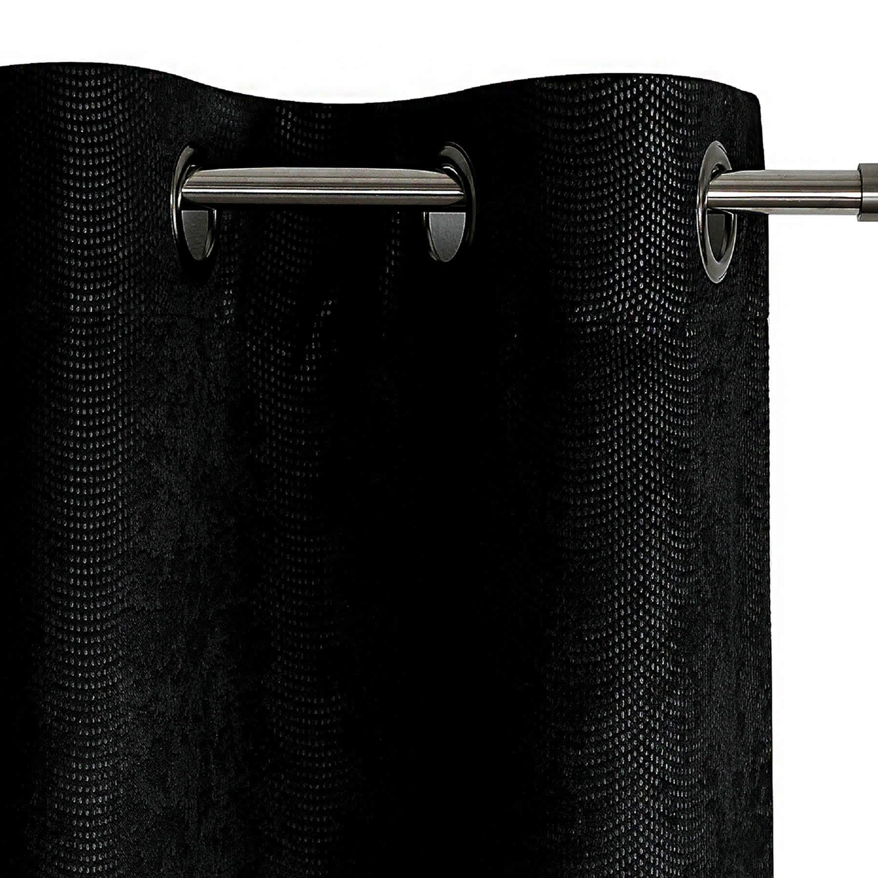 2-Pack Black Blackout Grommet Curtain Panels, 95"