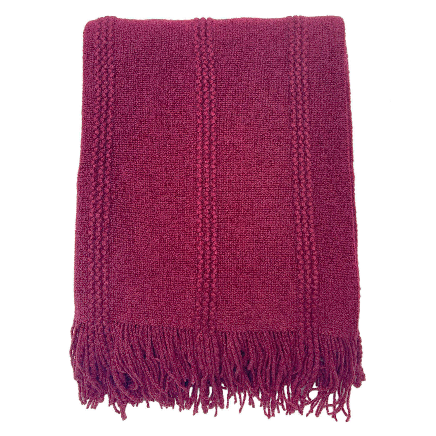 Providence Red Striped Knit Throw Blanket, 50x60