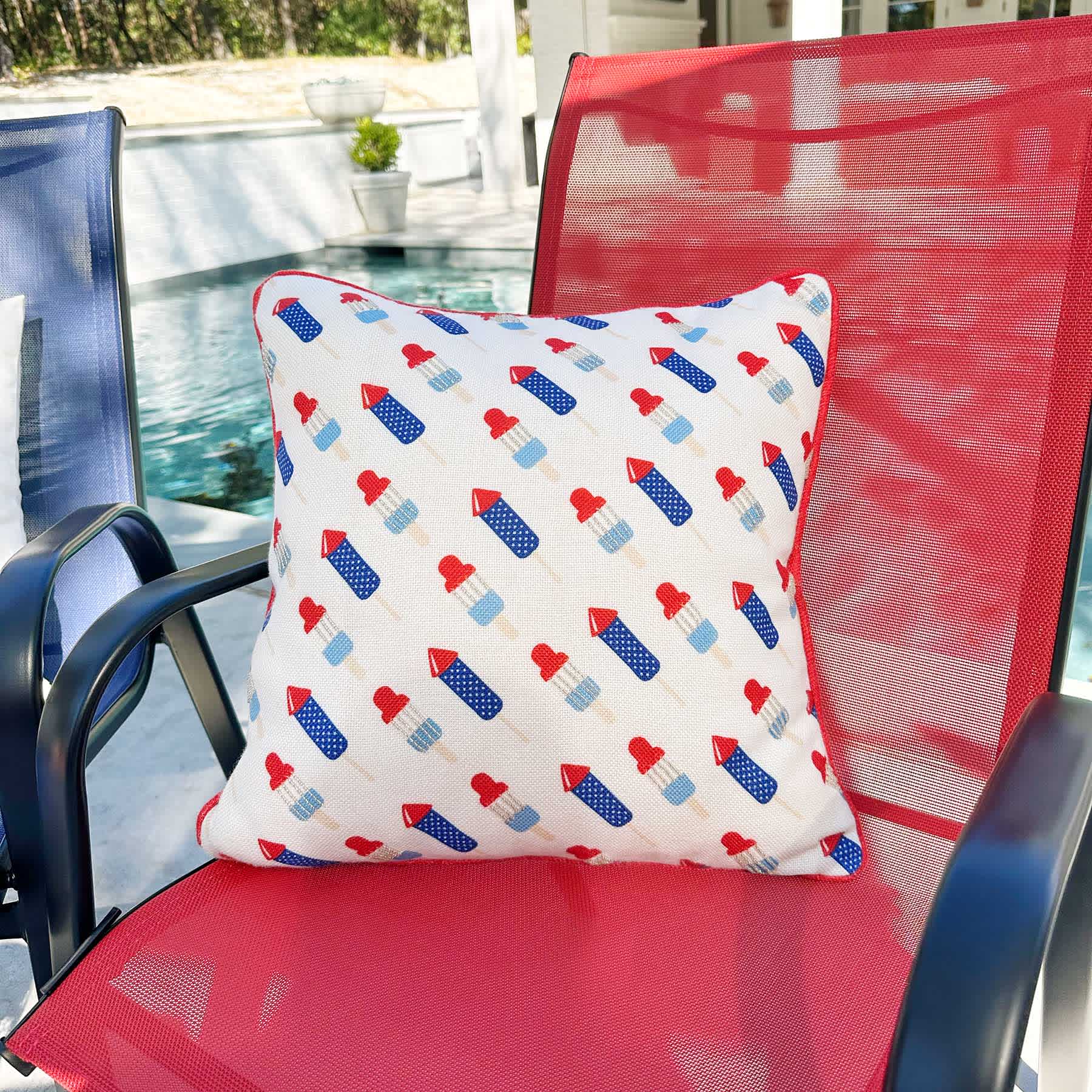 Sunny Club Bomb Pop Outdoor Pillow with Beads, 18"