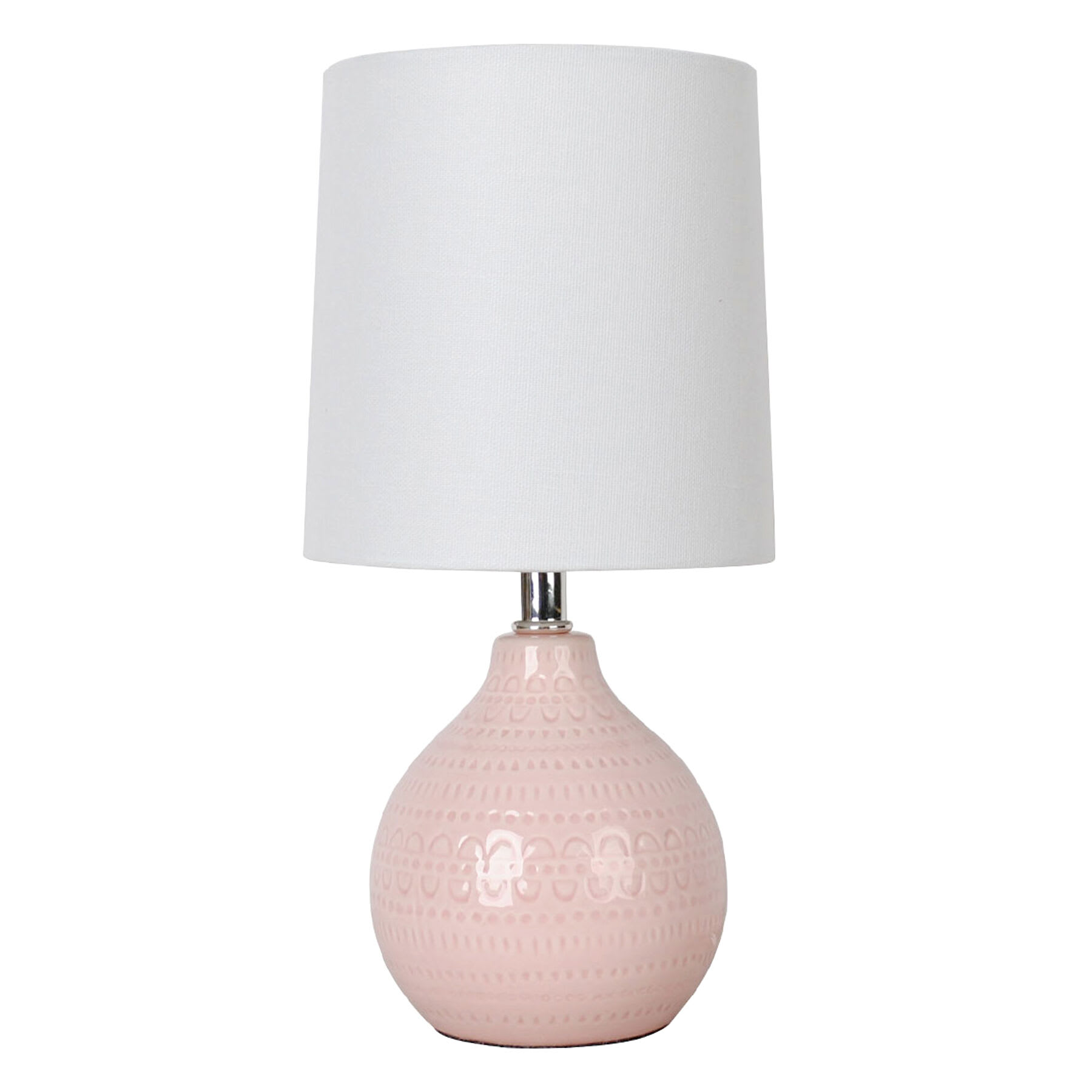 Pink Ceramic Mini Table Lamp with Shade, 12"