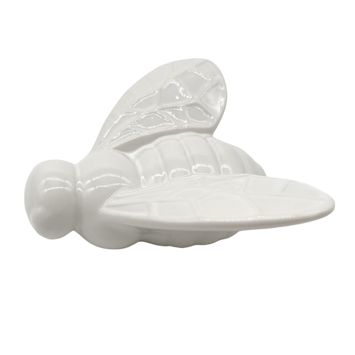 Honeybloom White Ceramic Bee, 3.7"