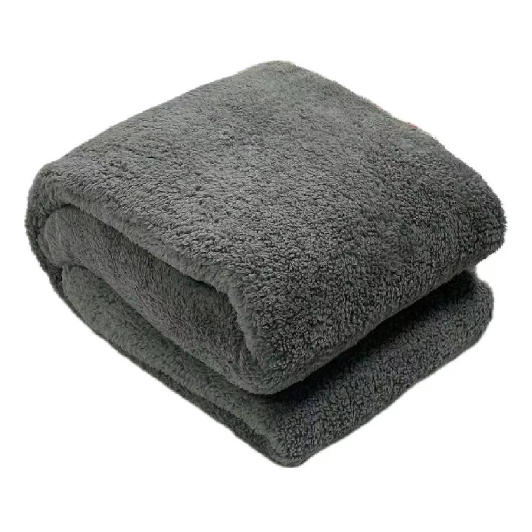 Dark Grey Sherpa Bed Blanket, King