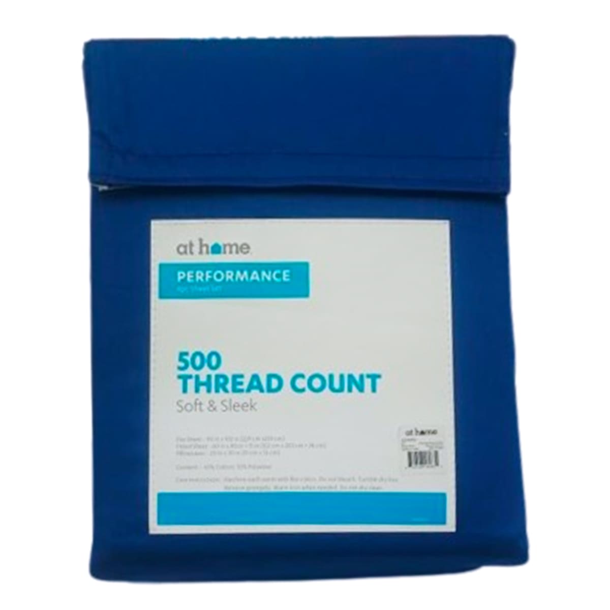 4-Piece Navy Blue 500 Thread Count Cotton Blend Sheet Set, Queen