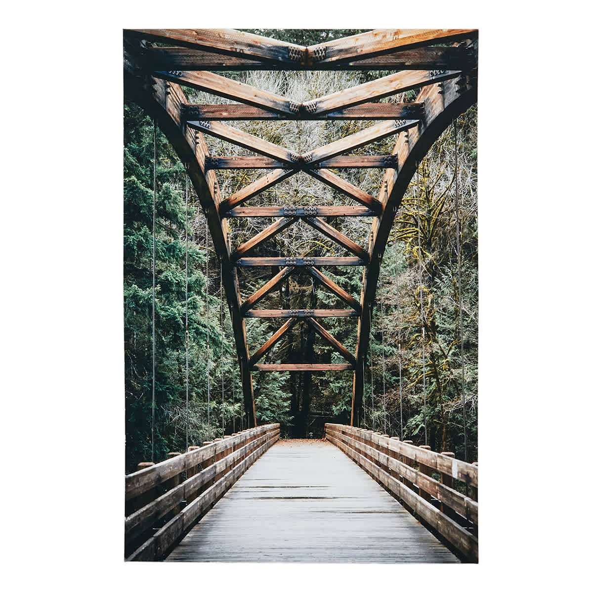 Forest Bridge Canvas Wall Art, 36x24