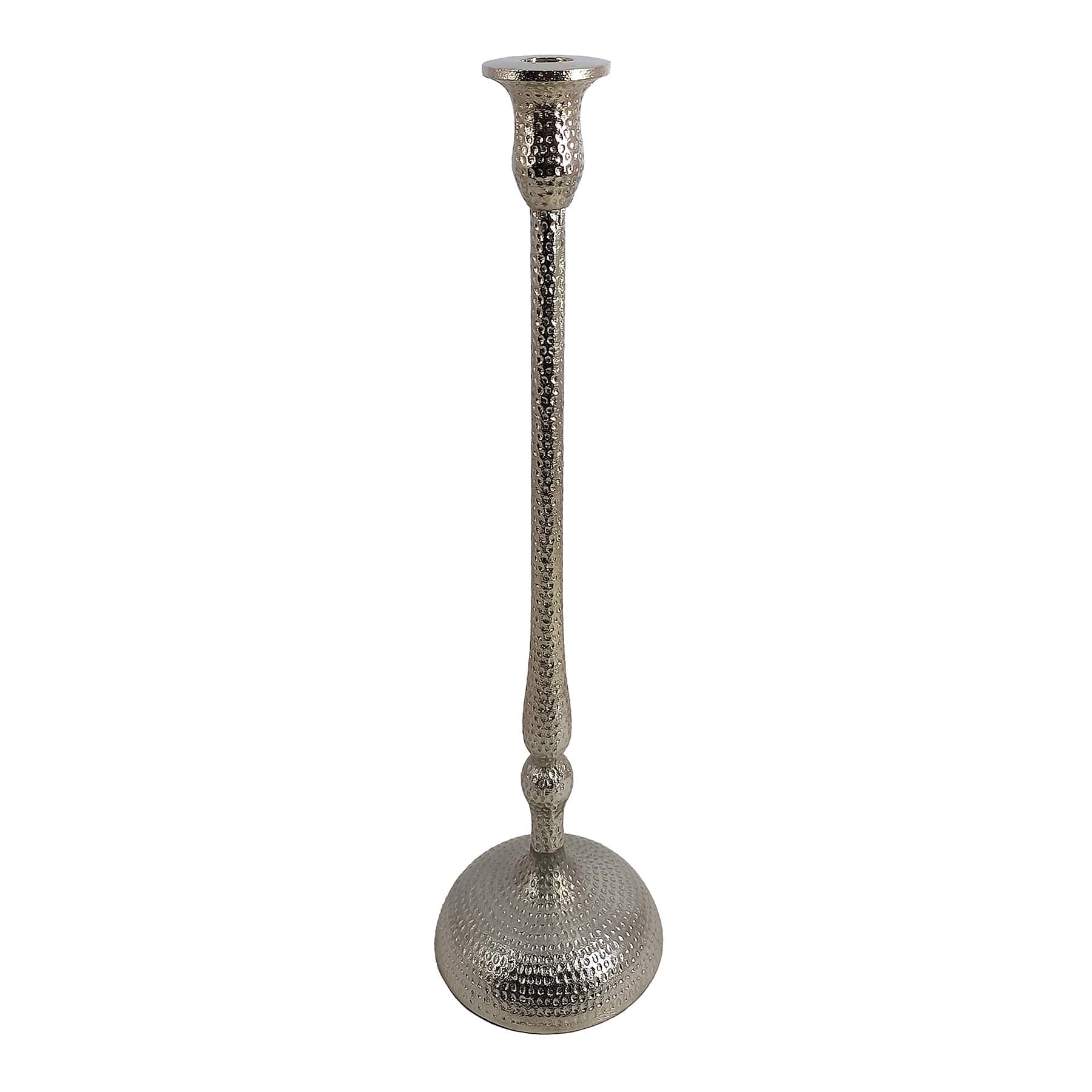 Silver Cast Taper Candle Holder, 18"