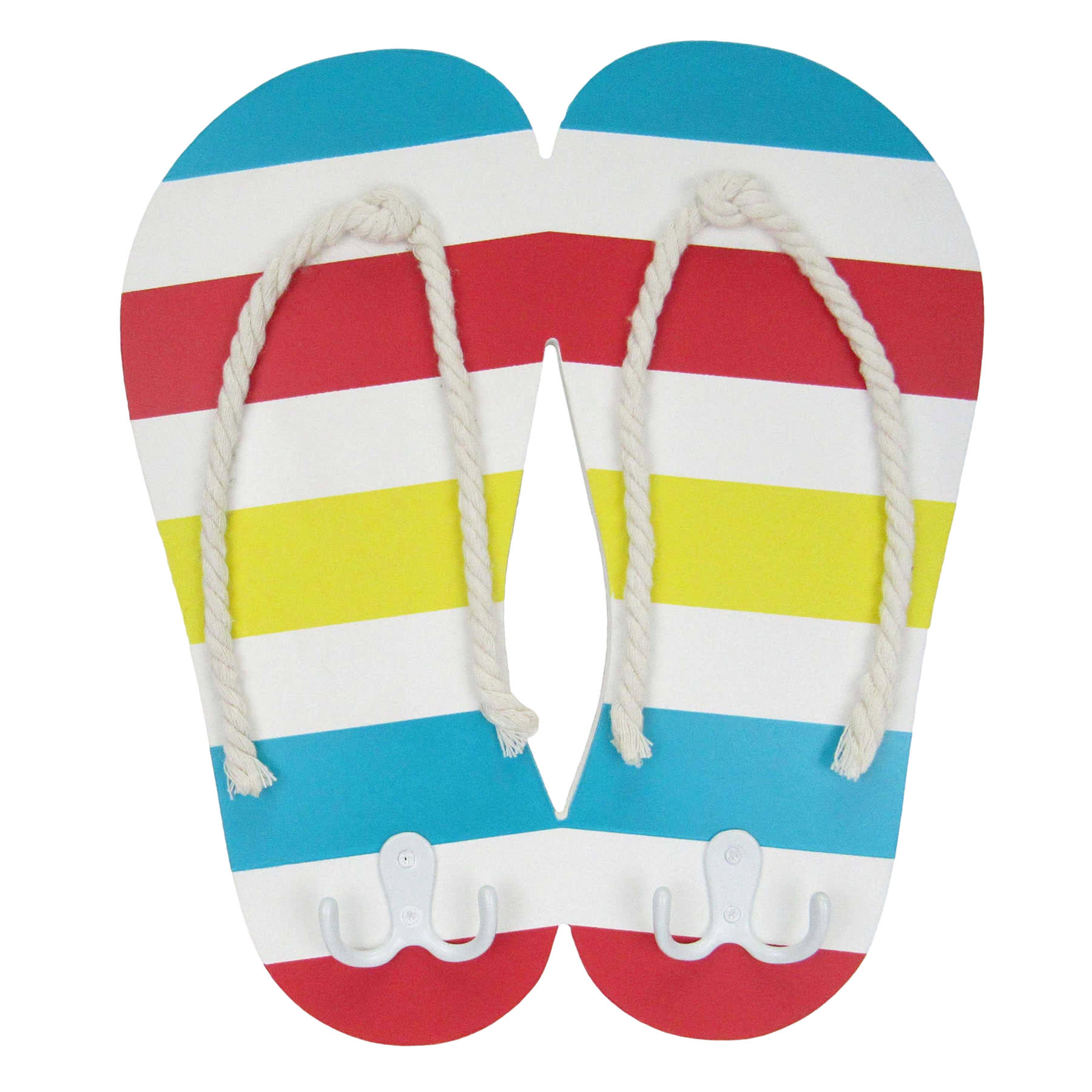 Double Prong Wooden Flip Flop Outdoor Wall Hook, 12"