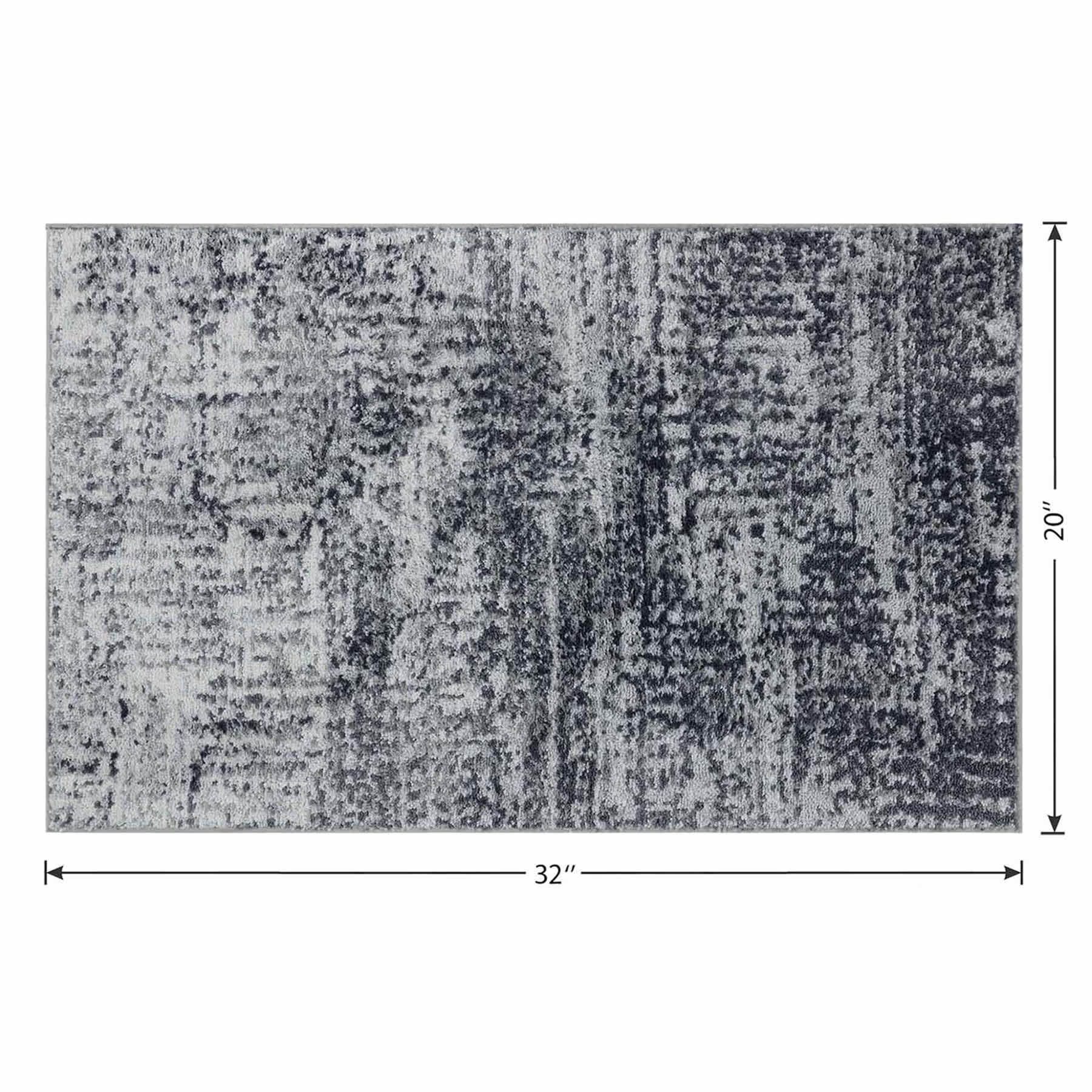 Grey Abstract Washable Microfiber Tufted Accent Rug, 20x32