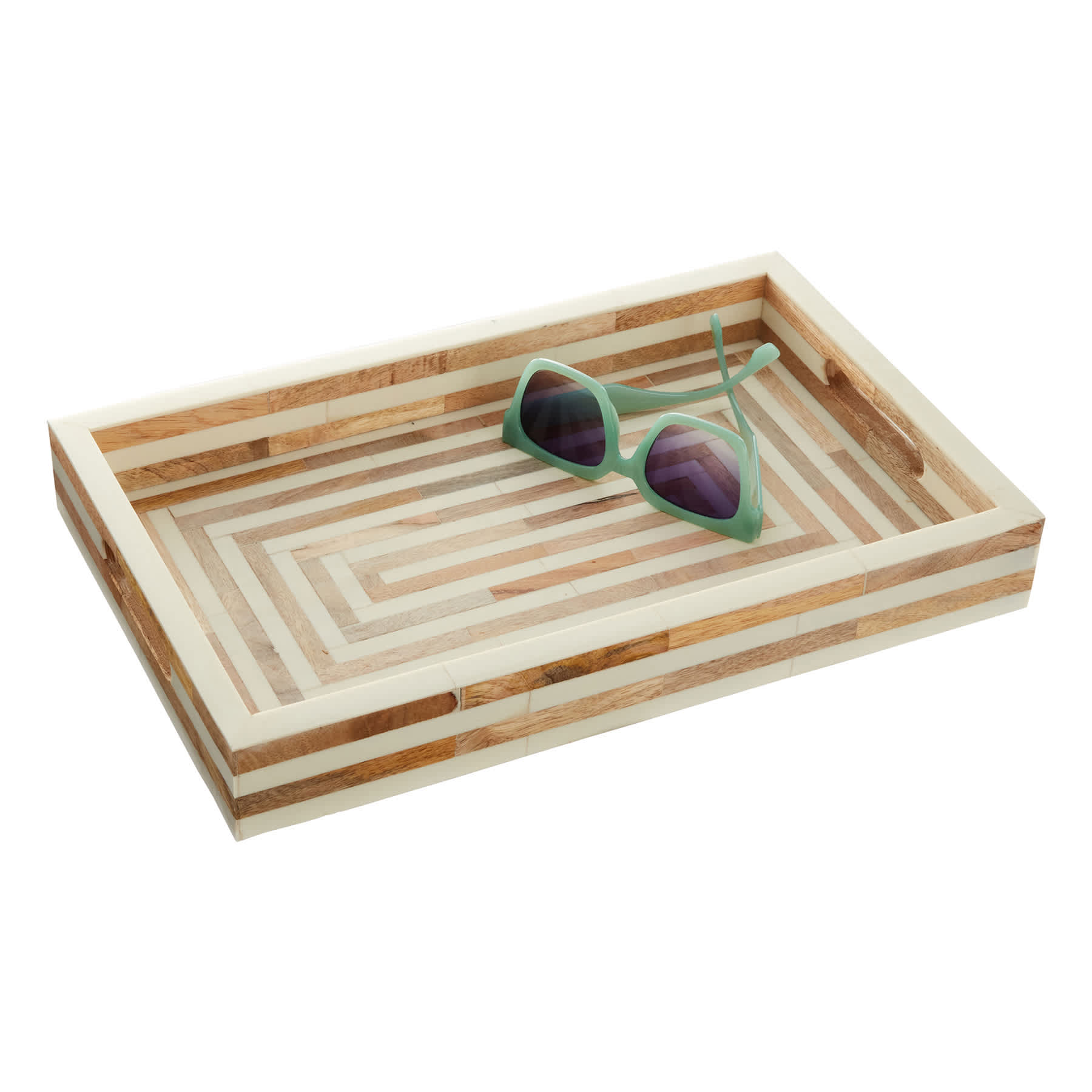 Wood-Look Decorative Tray, 15x9