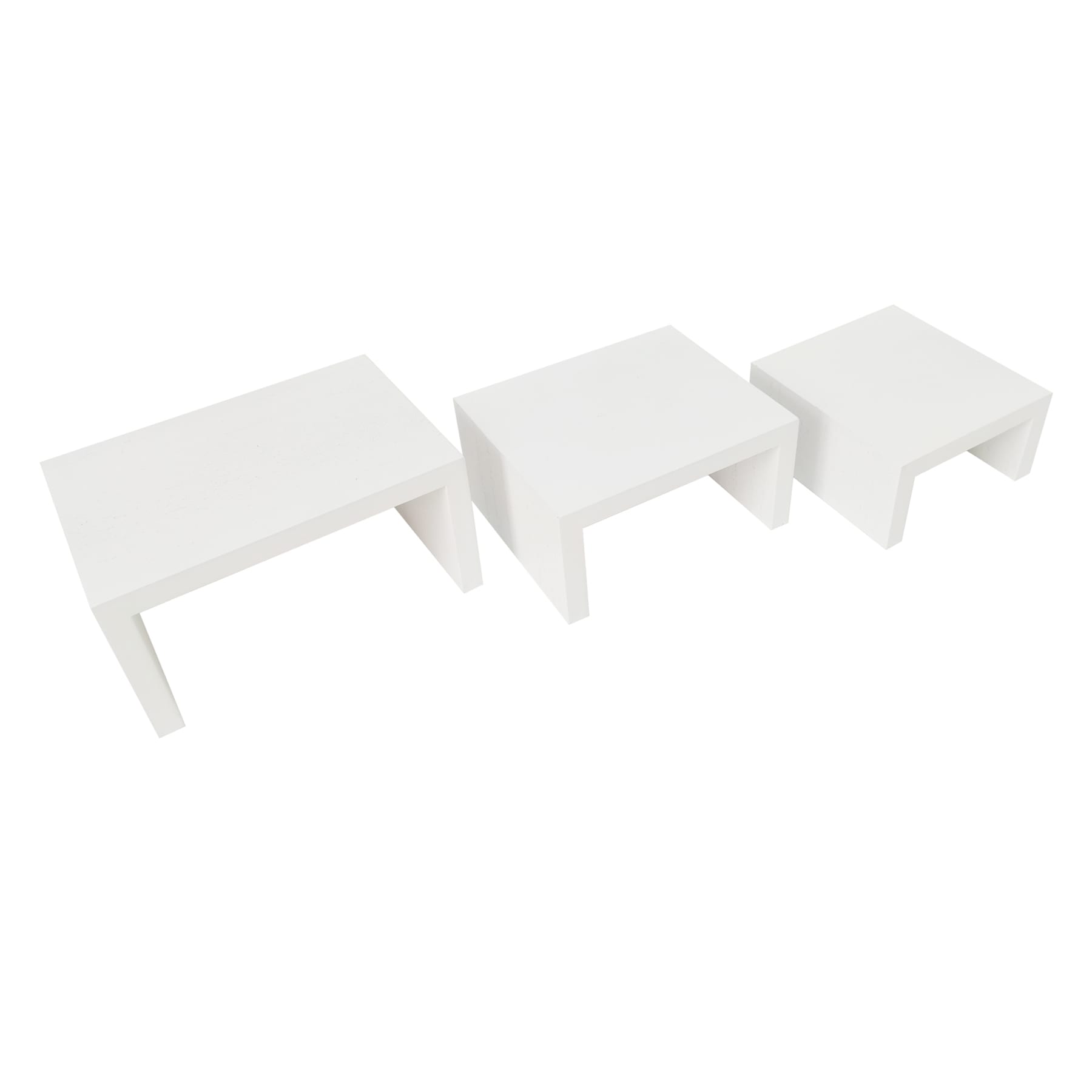 3-Piece White Wood Riser Set